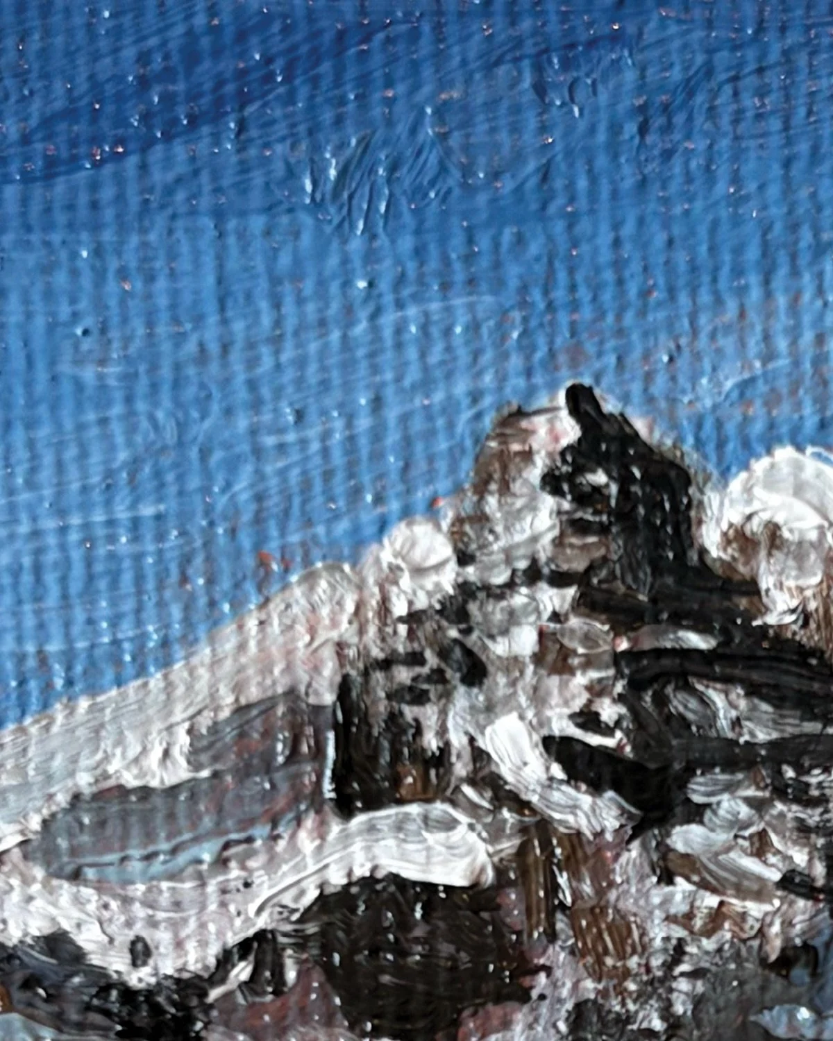 Wedge Mountain 4x3&rdquo; oil on canvas. 

🔴 Sold! 

#minipainting #smallart #mountainpainting #oilpainting #natureart