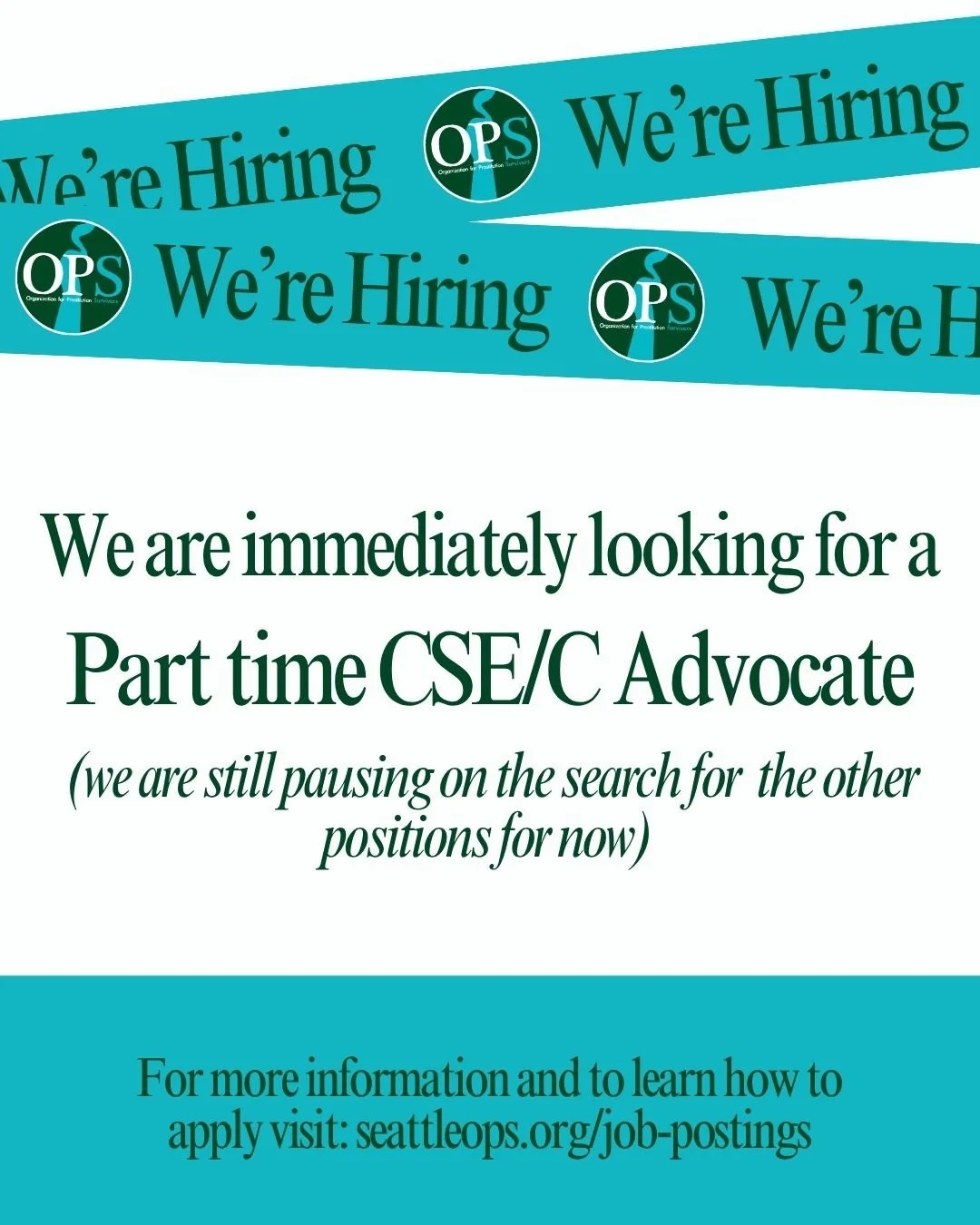 We&rsquo;re Hiring: Part-Time CSE Survivor Advocate!

In this role, you&rsquo;ll work directly with survivors of CSE, assisting in their journey toward healing through trauma-informed, survivor-centered, and culturally specific services.

Position De