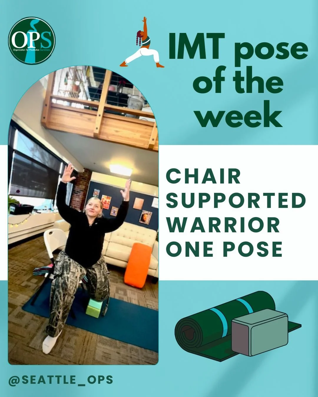 ✨This week, we&rsquo;re sharing the Warrior One pose, beautifully adapted using a chair and two blocks to support the back knee. (Shown by Taya our amazing CSEC advocate)

This is a perfect example of how Integrated Movement Therapy (IMT) makes heali