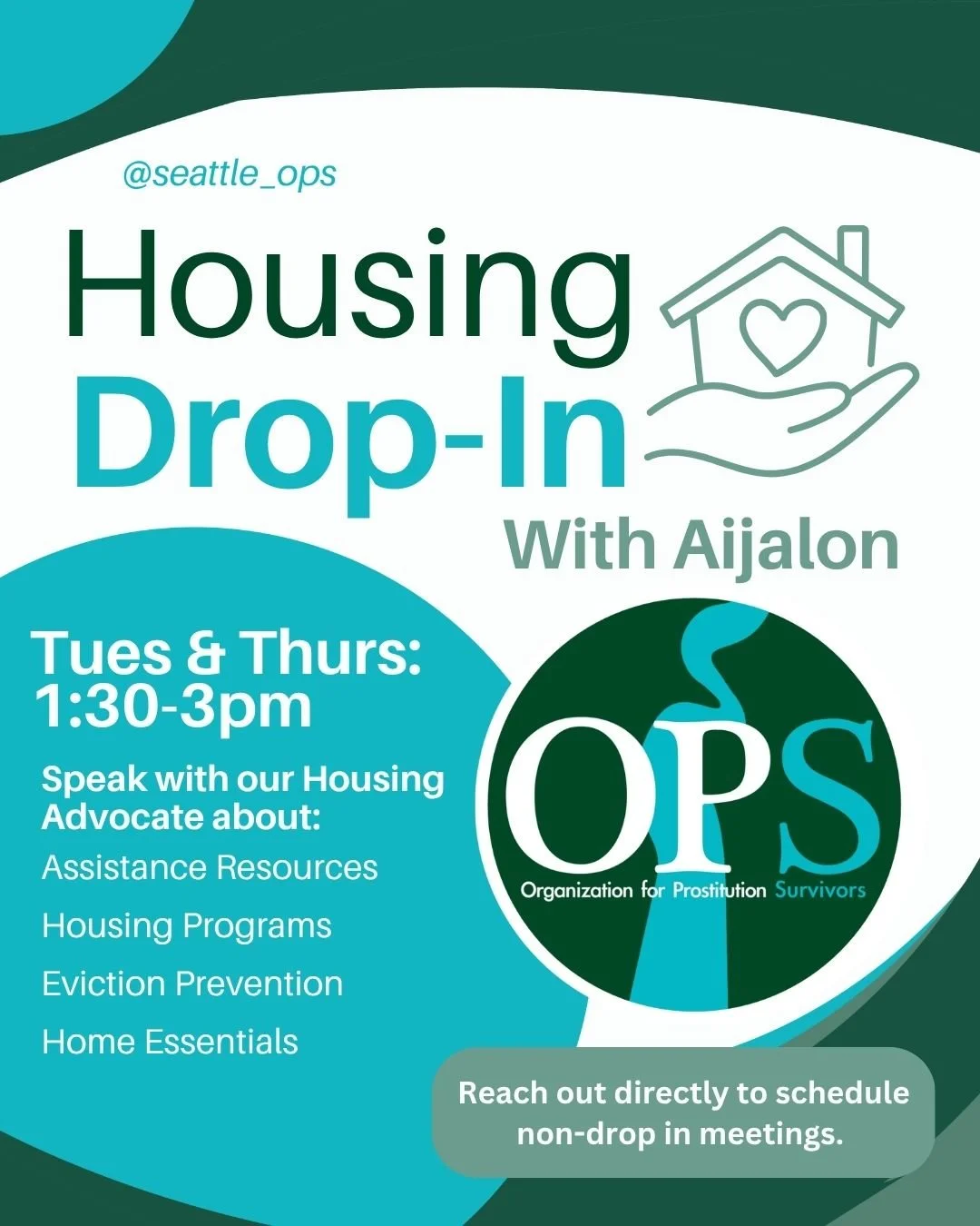 Join us every Tuesday &amp; Thursday for our our Housing Drop-In sessions from 1:30-3pm to explore the support and resources available to you with Aijalon, our new amazing Housing Advocate! 

What You Can Access:

➡️ Assistance with housing resources