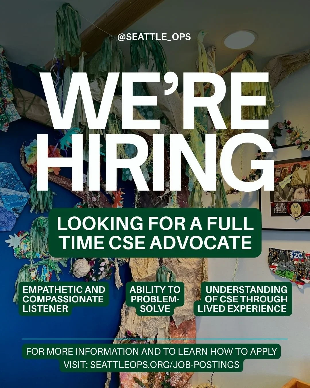 We are looking for a  full-time CSE Survivor Advocate. 

This critical role is focused on creating survivor-centered, trauma-informed, and culturally specific holistic services for survivors of s*xual exploitation.

We&rsquo;re looking for someone wi