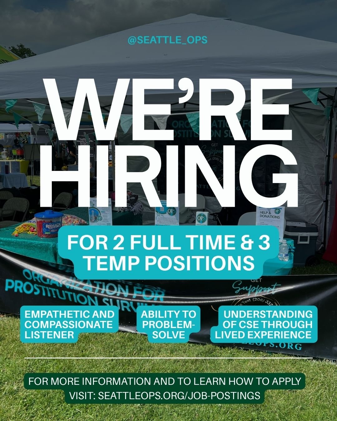 📢 We&rsquo;re Hiring!

We are currently hiring for 5 positions:

🌟 CSE Adult Advocate (Full-Time)
🌟 CSEC Advocate (Full-Time)
🌟 Adult CSE Response Advocate (Temporary, Part-Time)
🌟 CSEC Youth Response Advocate (Temporary, Part-Time)
🌟 Transitio