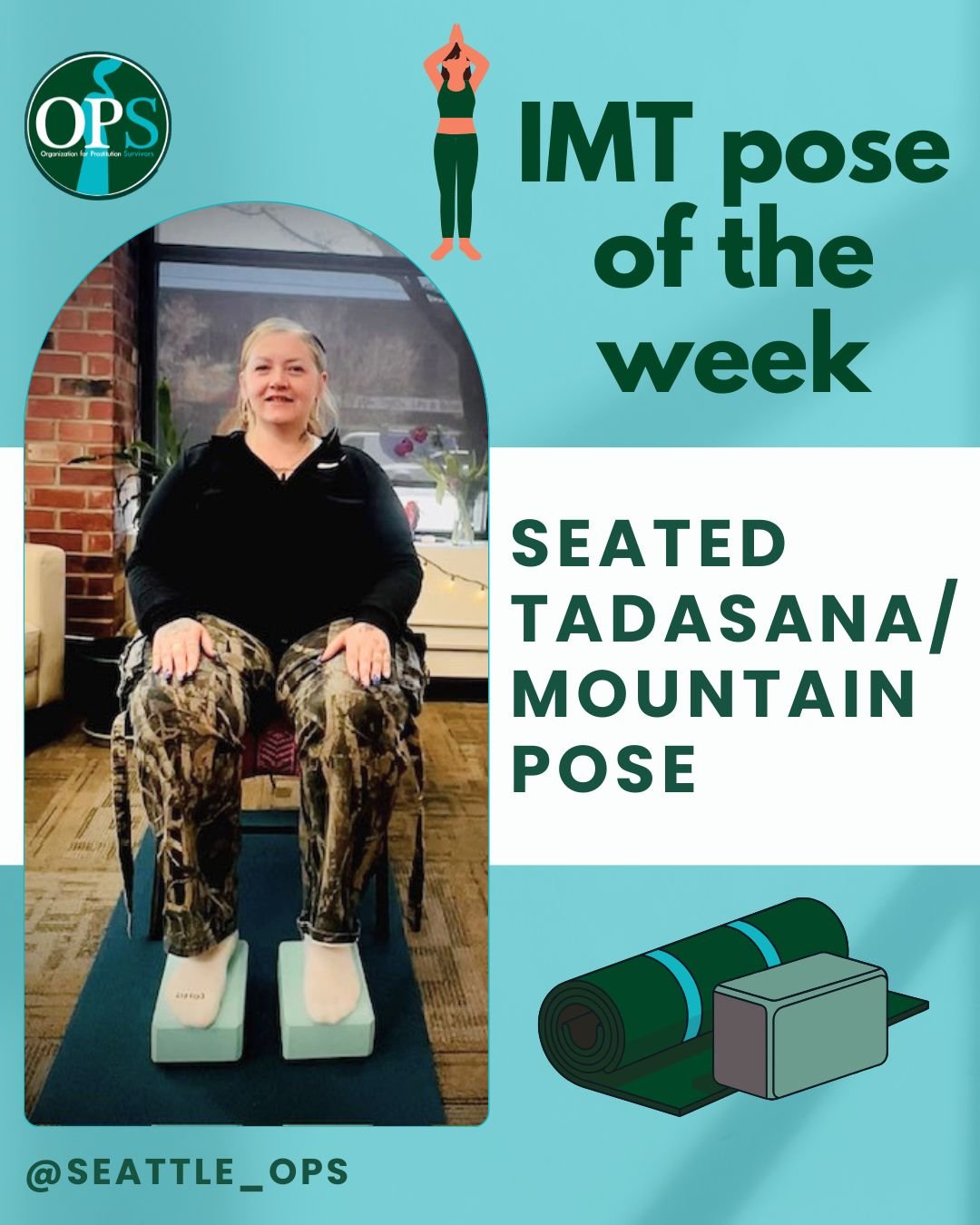 Pose of the Week: Seated Tadasana (Mountain Pose)

This week, we&rsquo;re grounding ourselves through Mountain Pose, seated in a chair with feet supported by blocks&mdash;bringing ease and connection to your body, the ground beneath, and the world ar