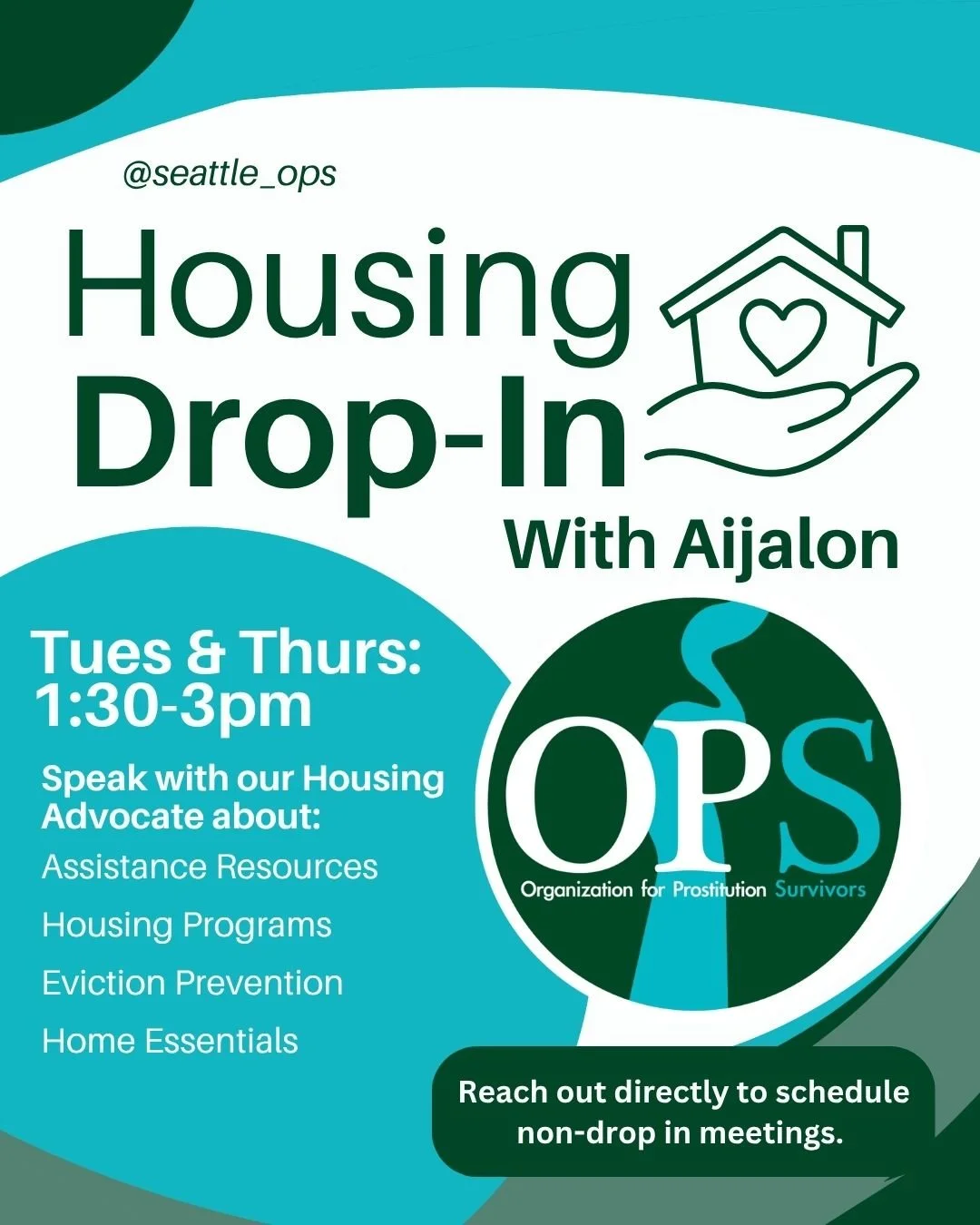 Join us every Tuesday &amp; Thursday for our our Housing Drop-In sessions from 1:30-3pm to explore the support and resources available to you with Aijalon, our new amazing Housing Advocate! 

What You Can Access:

➡️ Assistance with housing resources