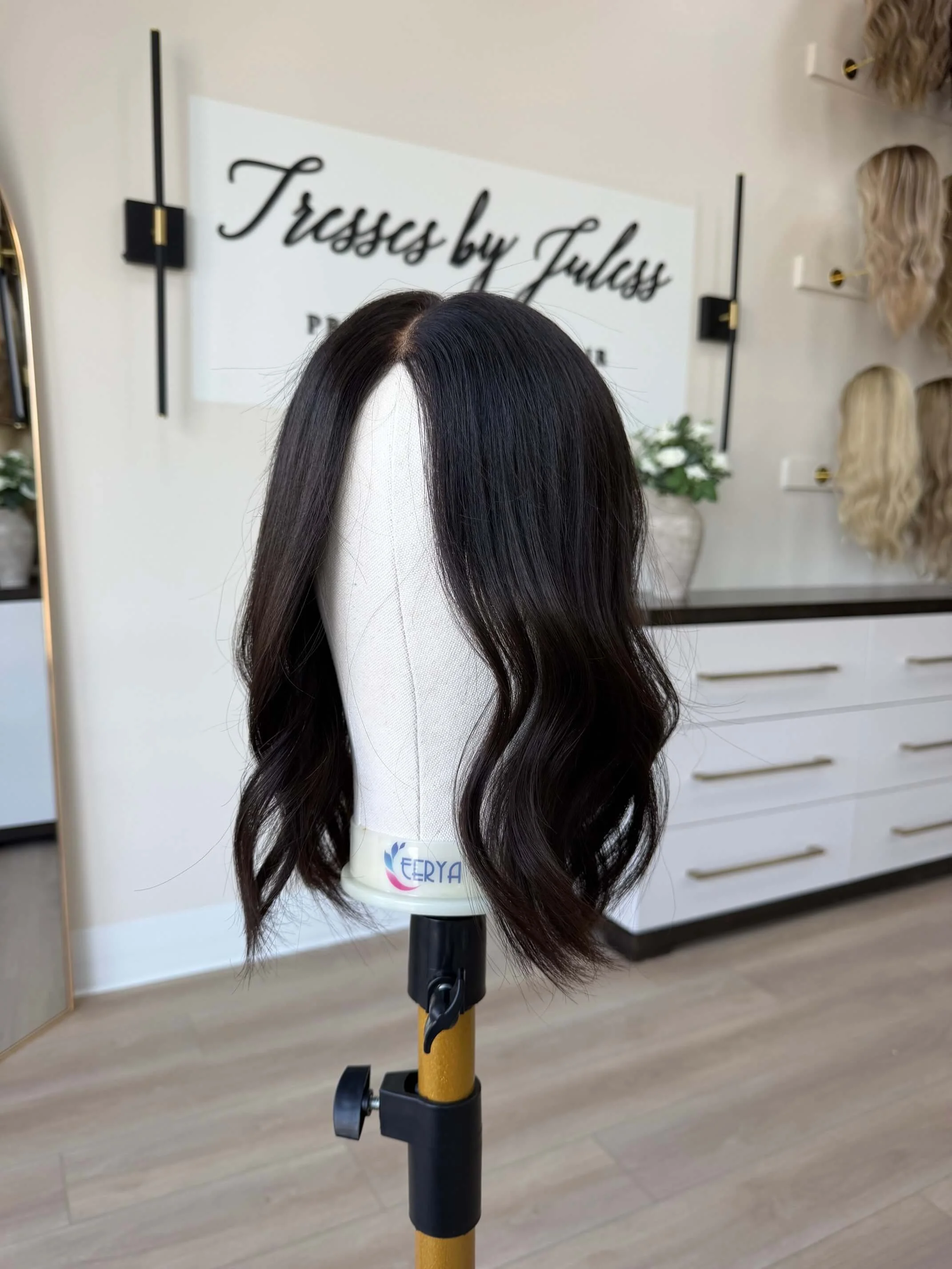 18-inch brown human hair topper in Brown