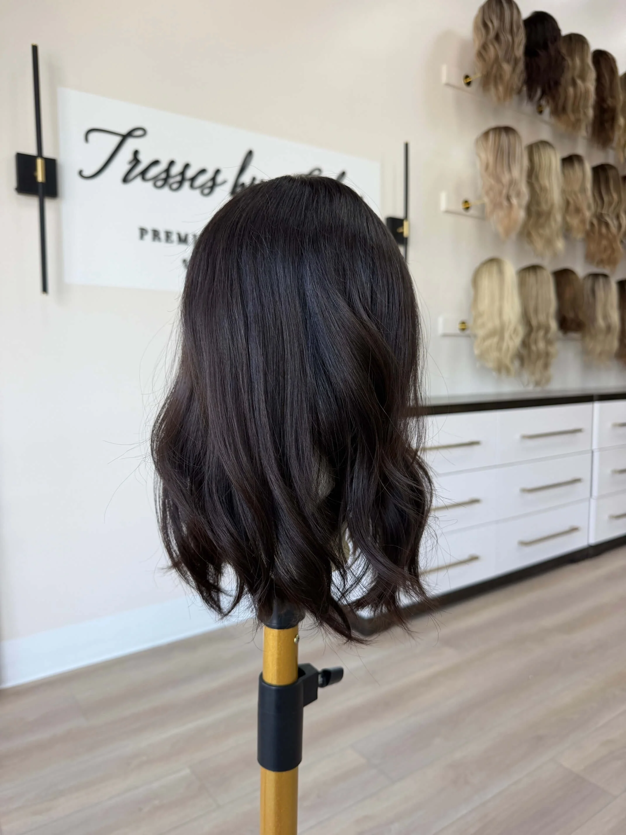 18-inch brown human hair topper by Tresses by Juless