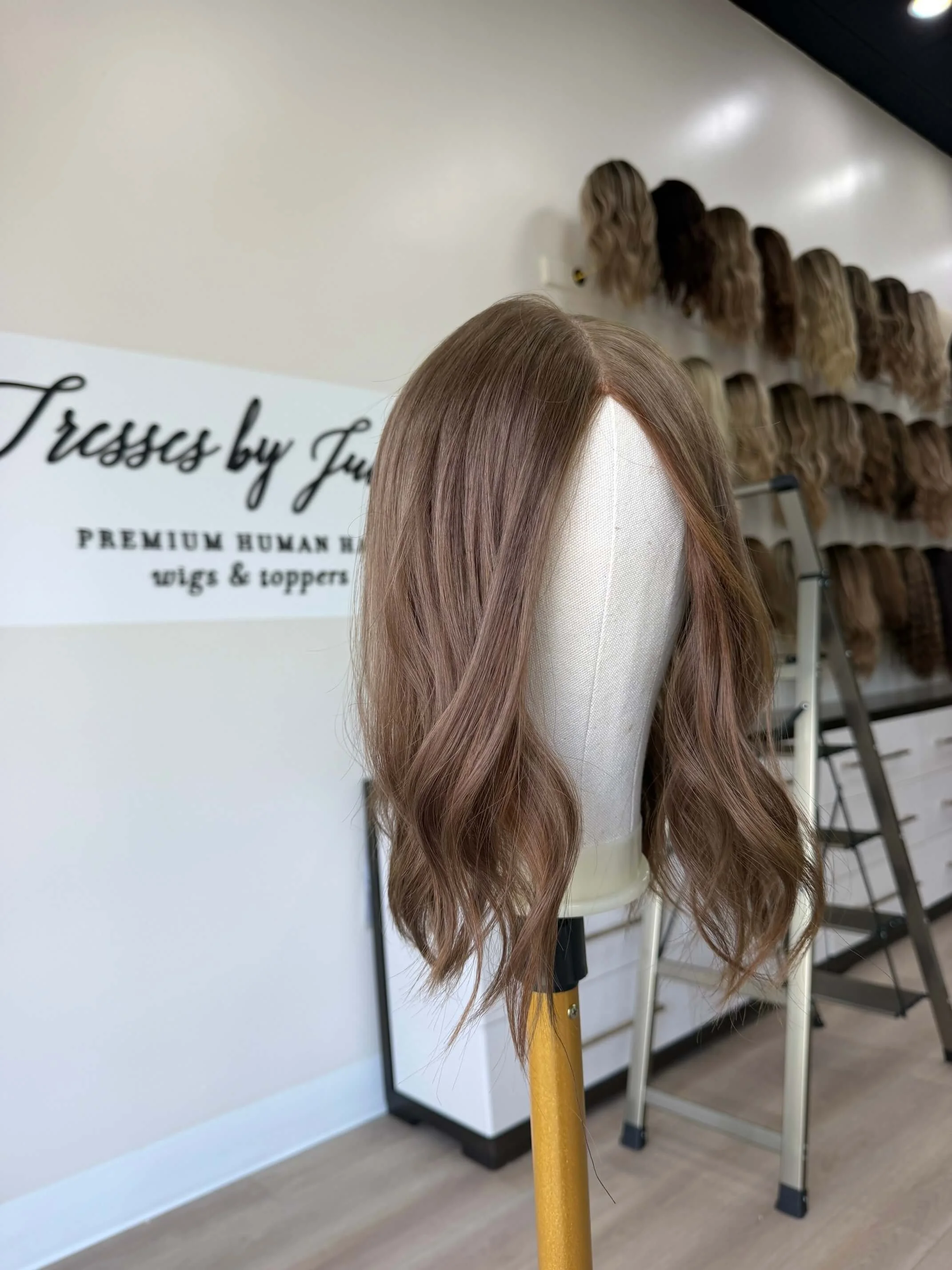 18-inch brown human hair topper in Brown