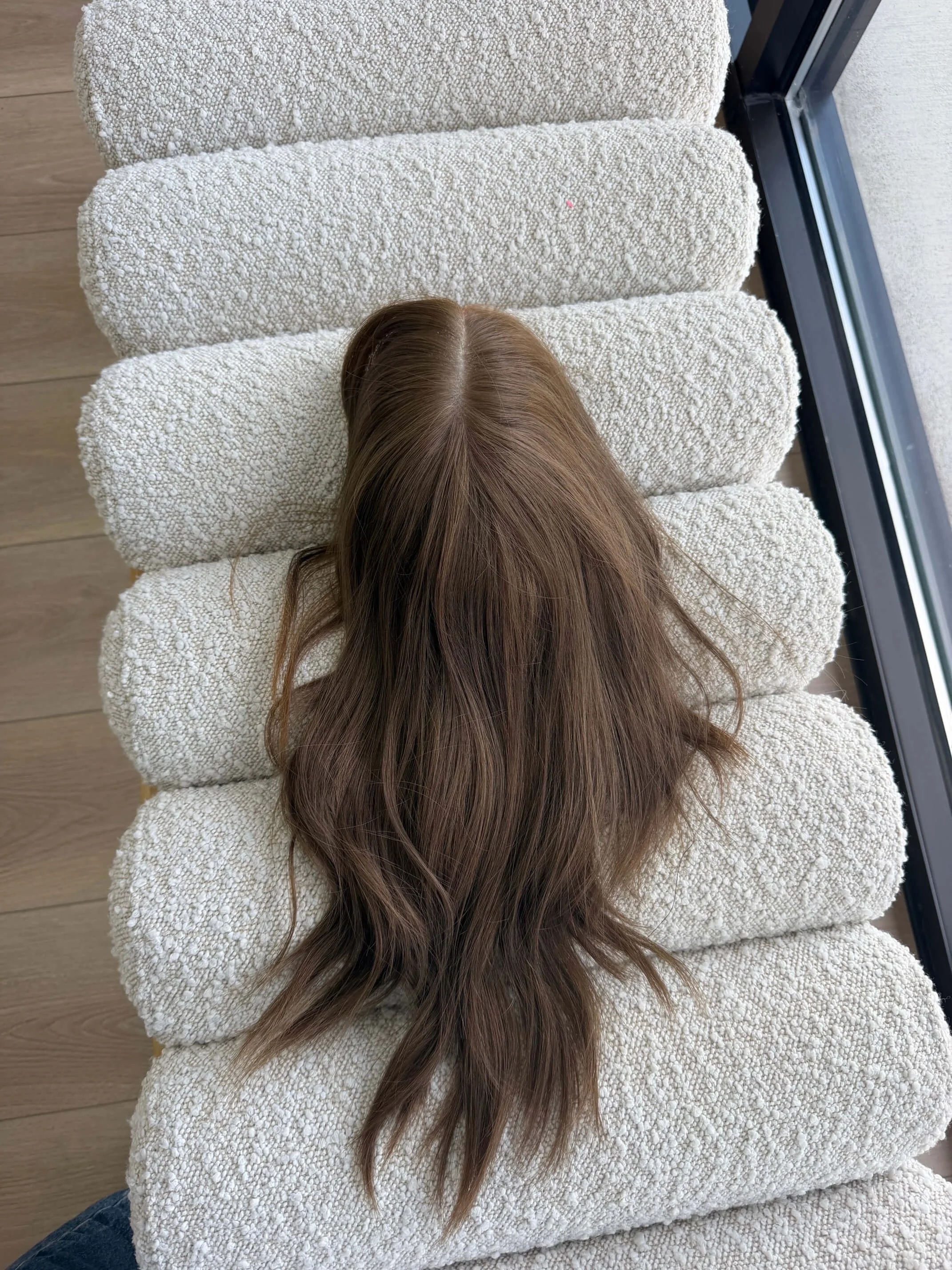 18-inch brown human hair topper by Tresses by Juless