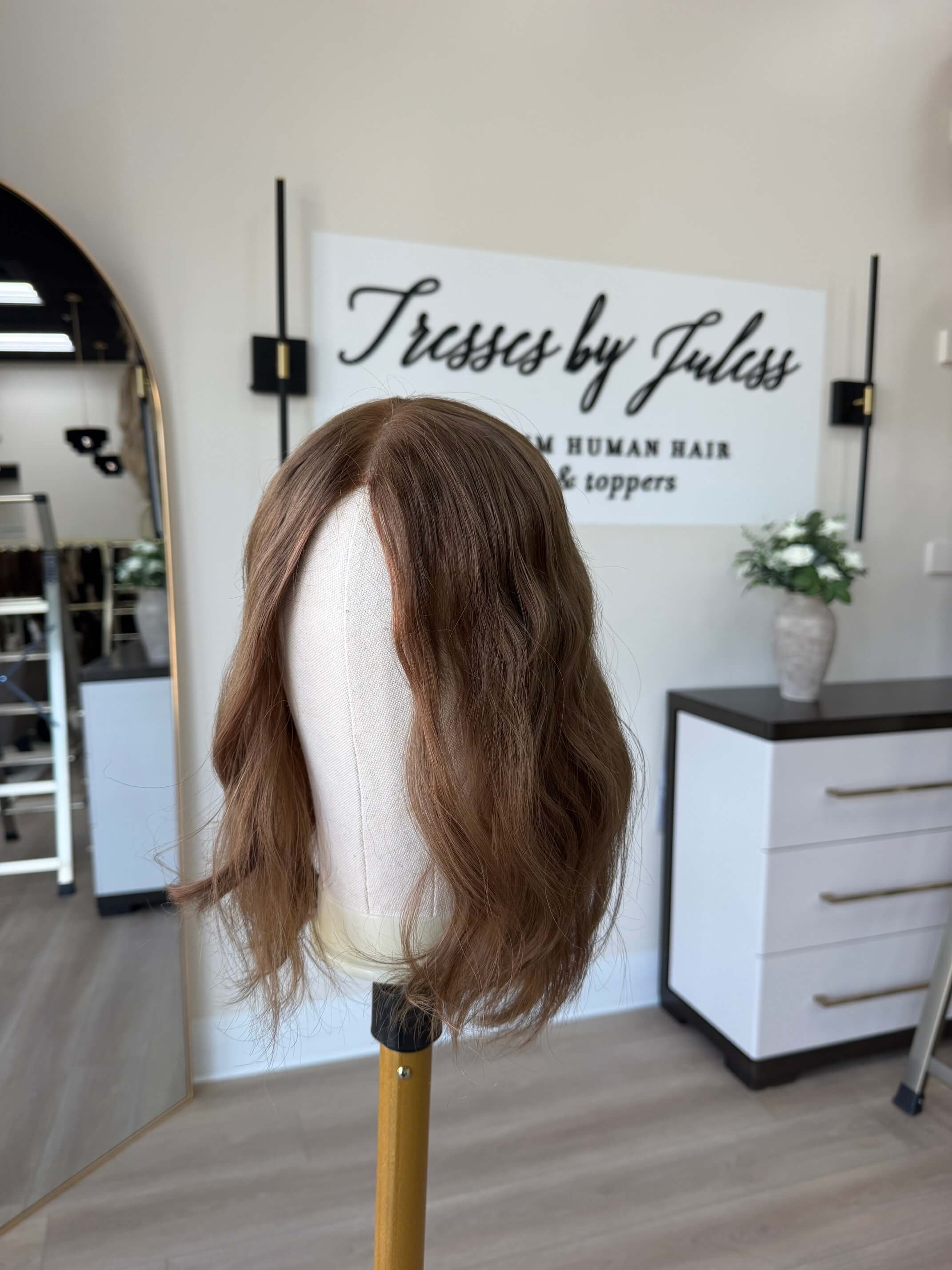 24-inch brown human hair wig in Brown