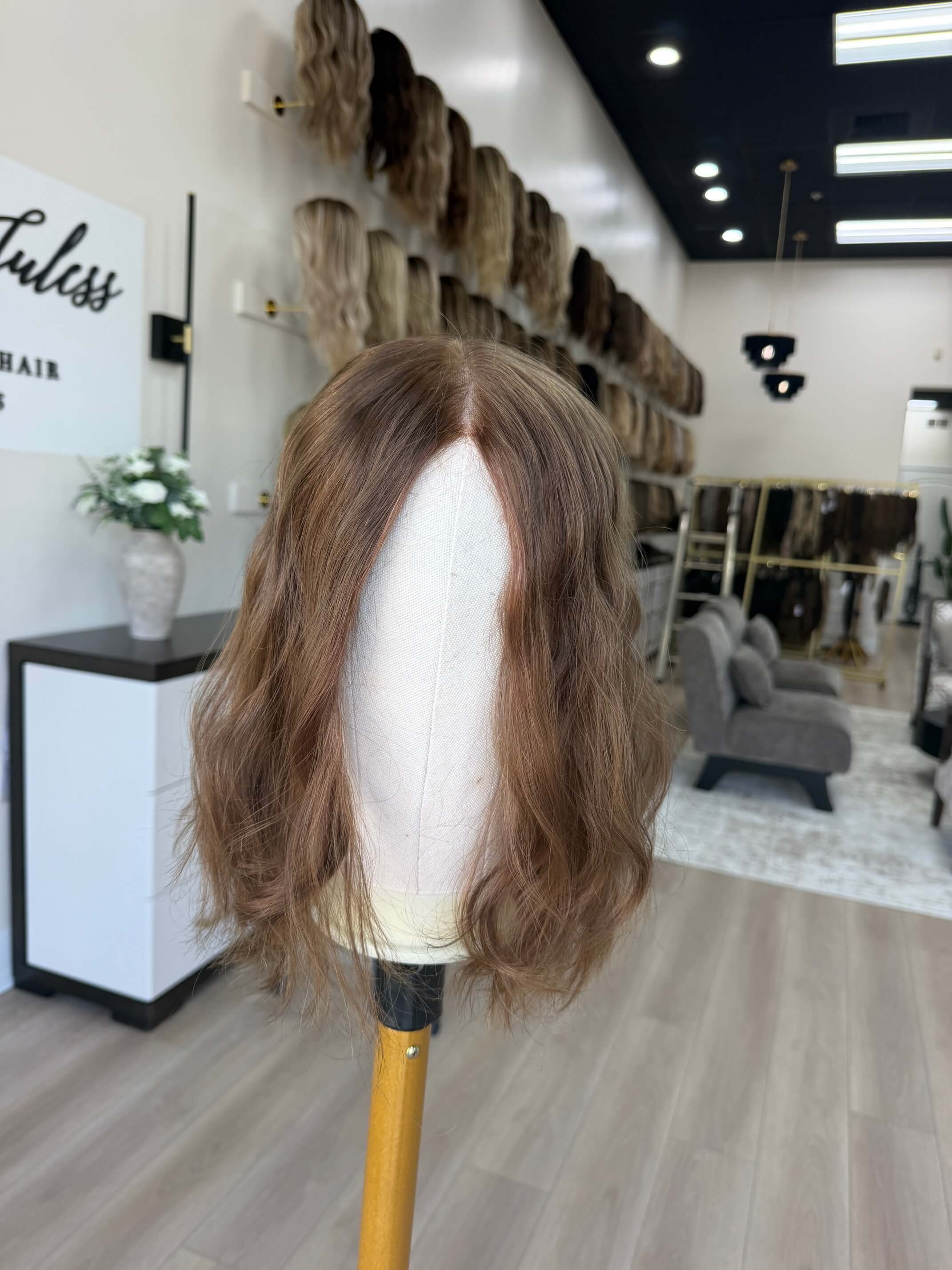 24-inch brown human hair wig in Brown