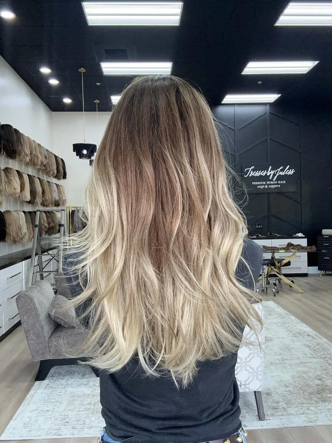 24-inch blonde Slavic human hair wig with a Diamond Lace Top base