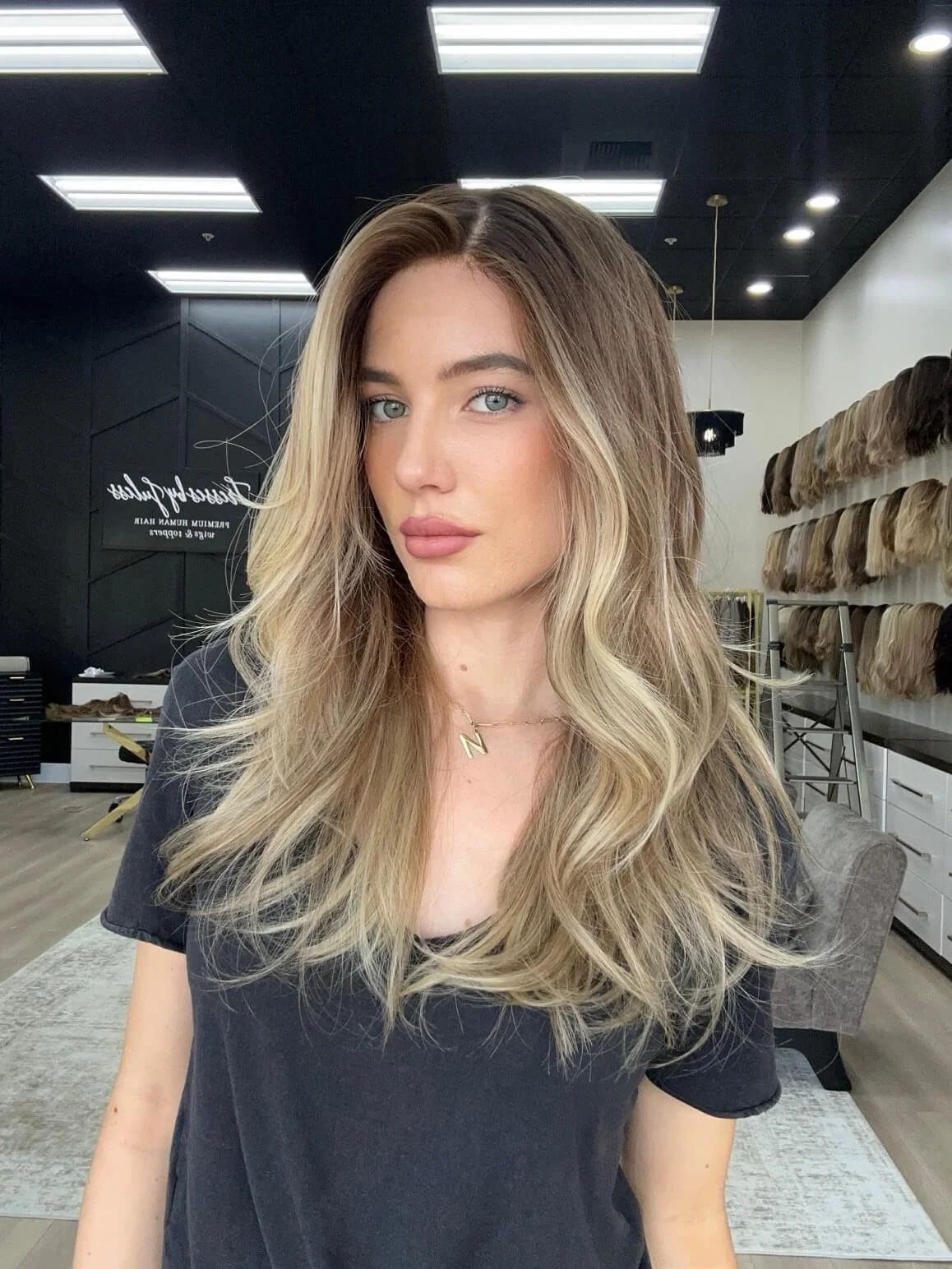 24-inch blonde Slavic human hair wig with a Diamond Lace Top base