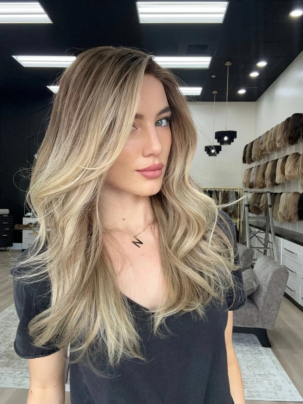 24-inch blonde Slavic human hair wig, glueless construction