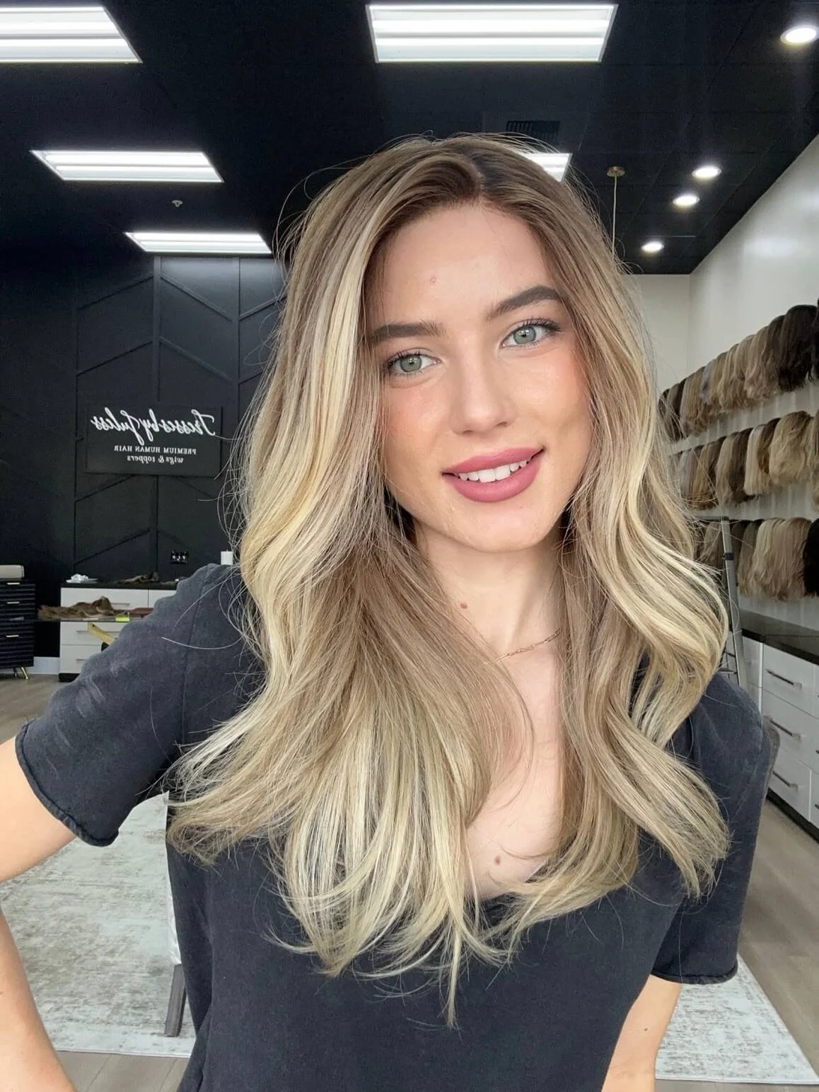 24-inch blonde Slavic human hair wig with Low density