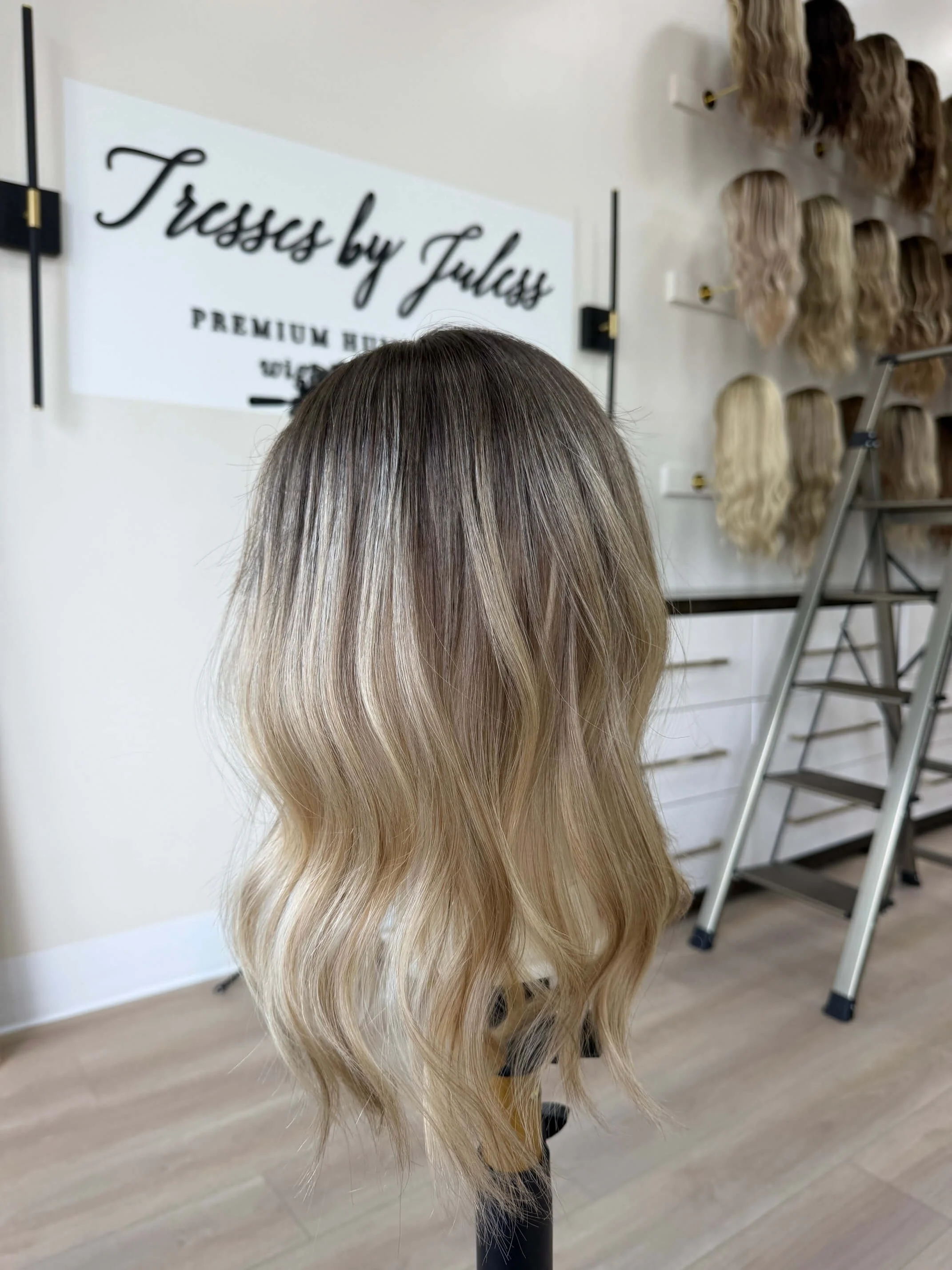 19-inch bronde human hair topper by Tresses by Juless
