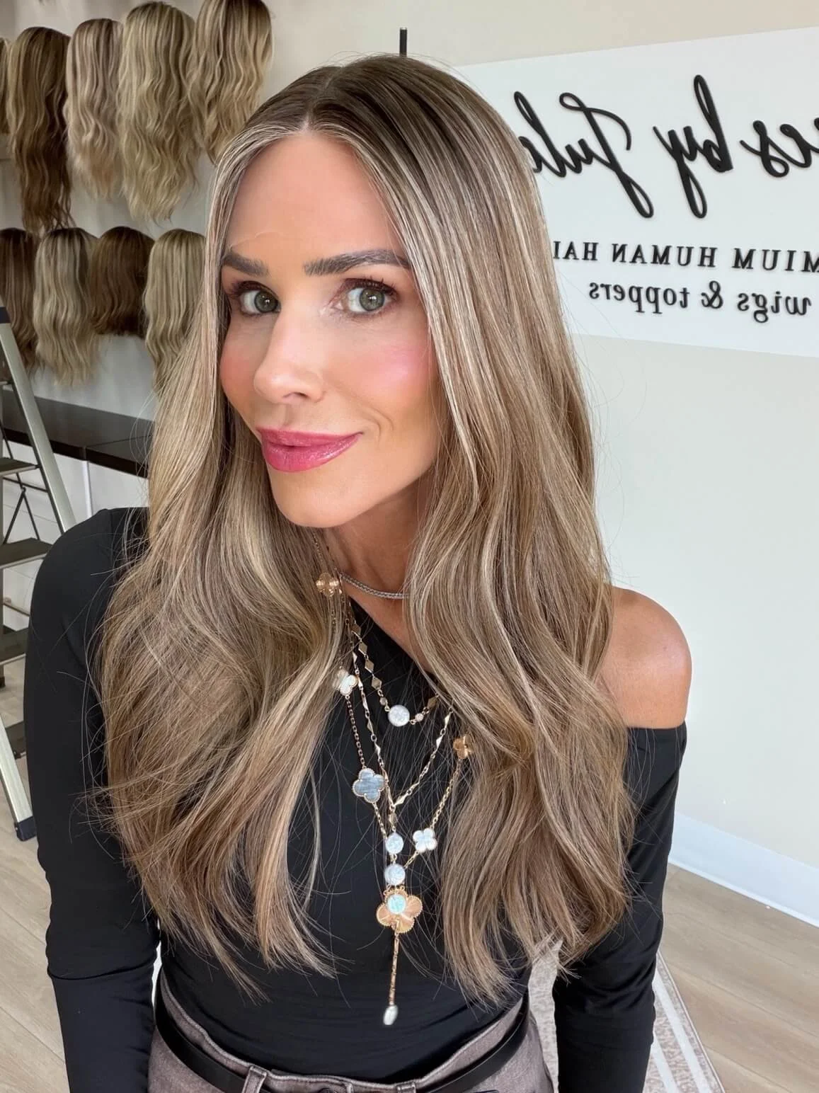 20-inch bronde human hair wig with low density