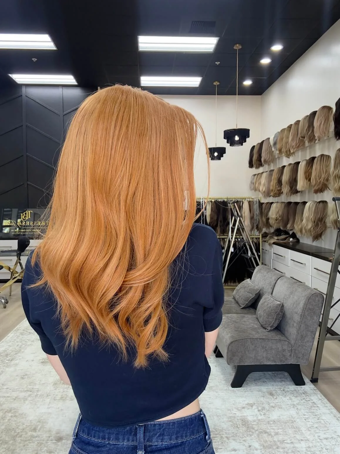 20-inch red human hair wig in Red