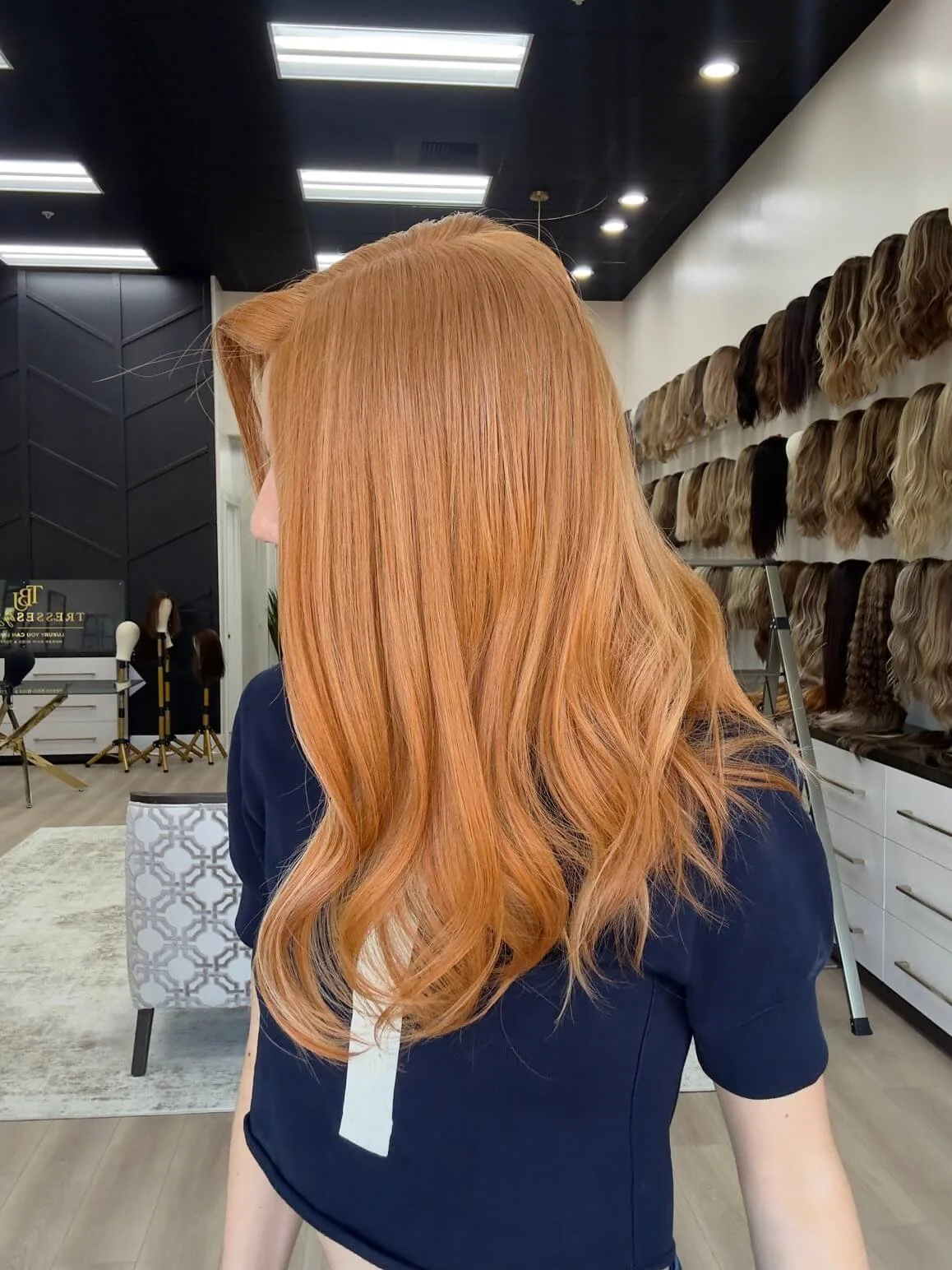 20-inch red human hair wig with 20-inch length