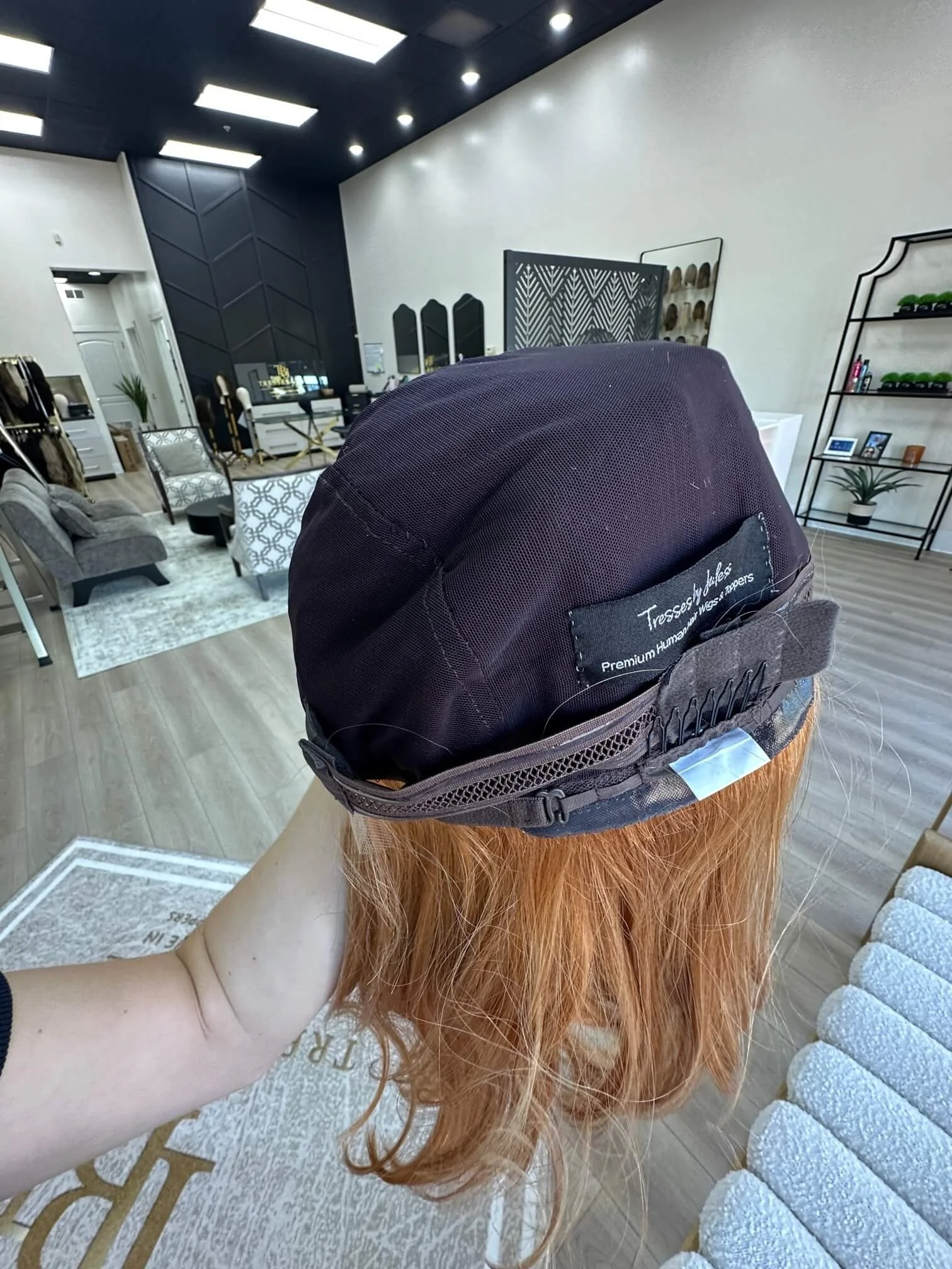 20-inch red human hair wig with 20-inch length