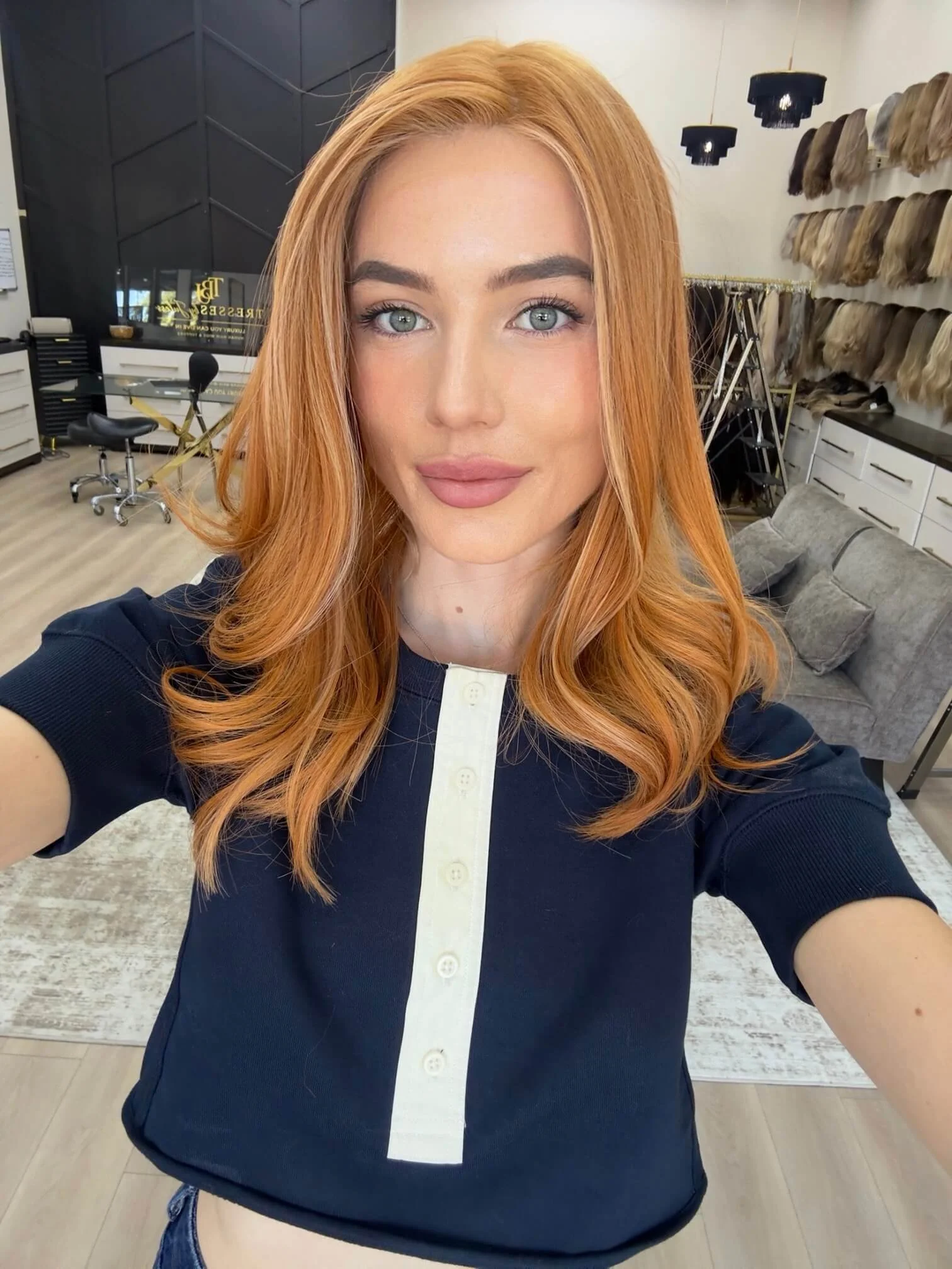 20-inch red human hair wig in Red
