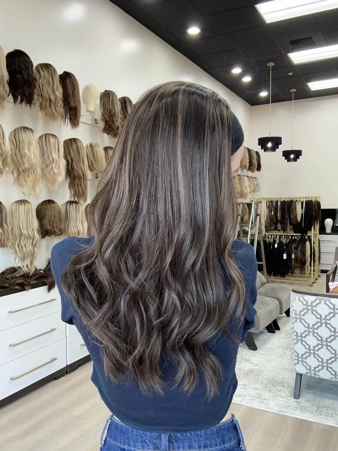 24-inch brown human hair wig in Brown