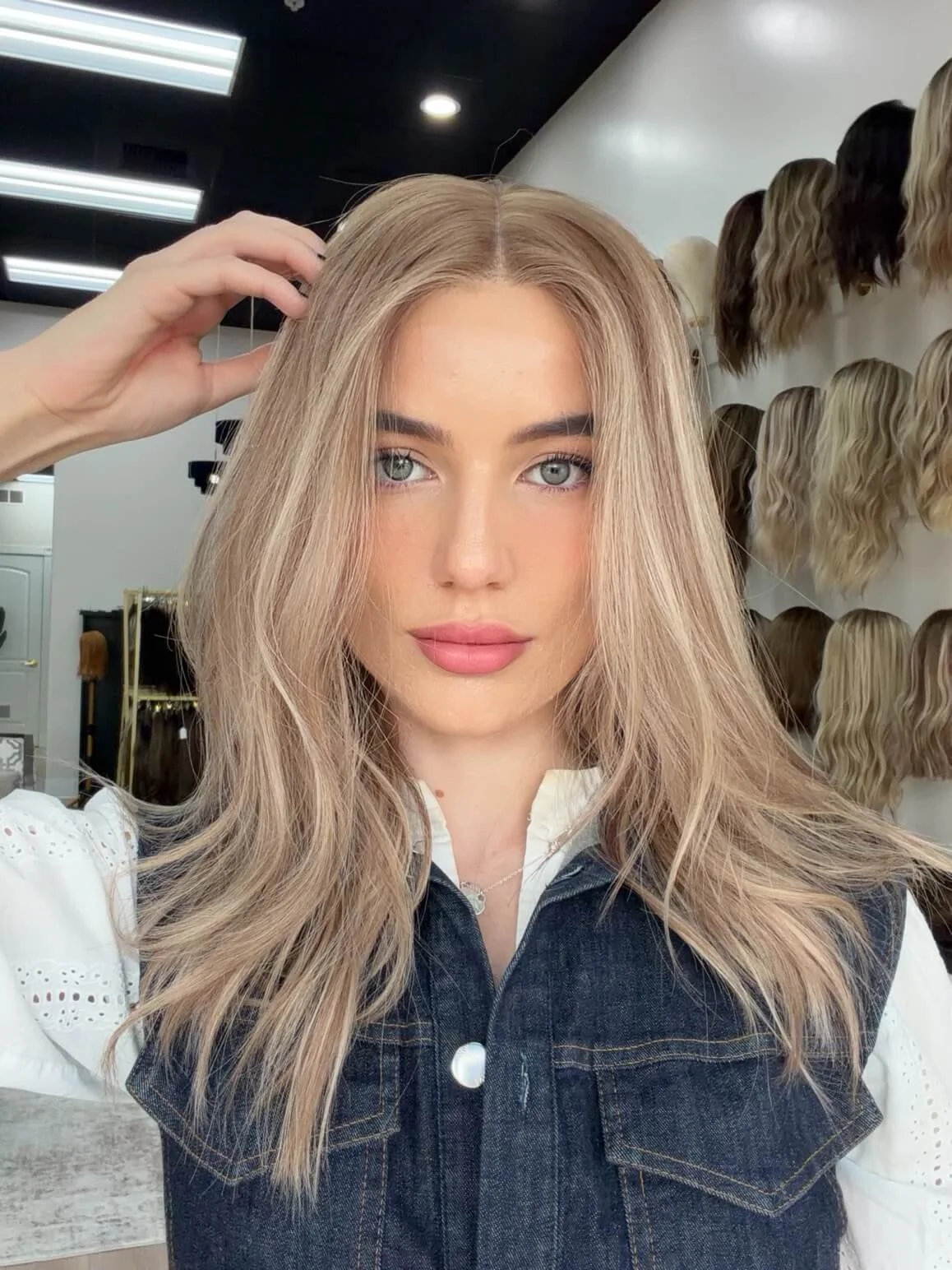 20-inch blonde human hair wig with 20-inch length
