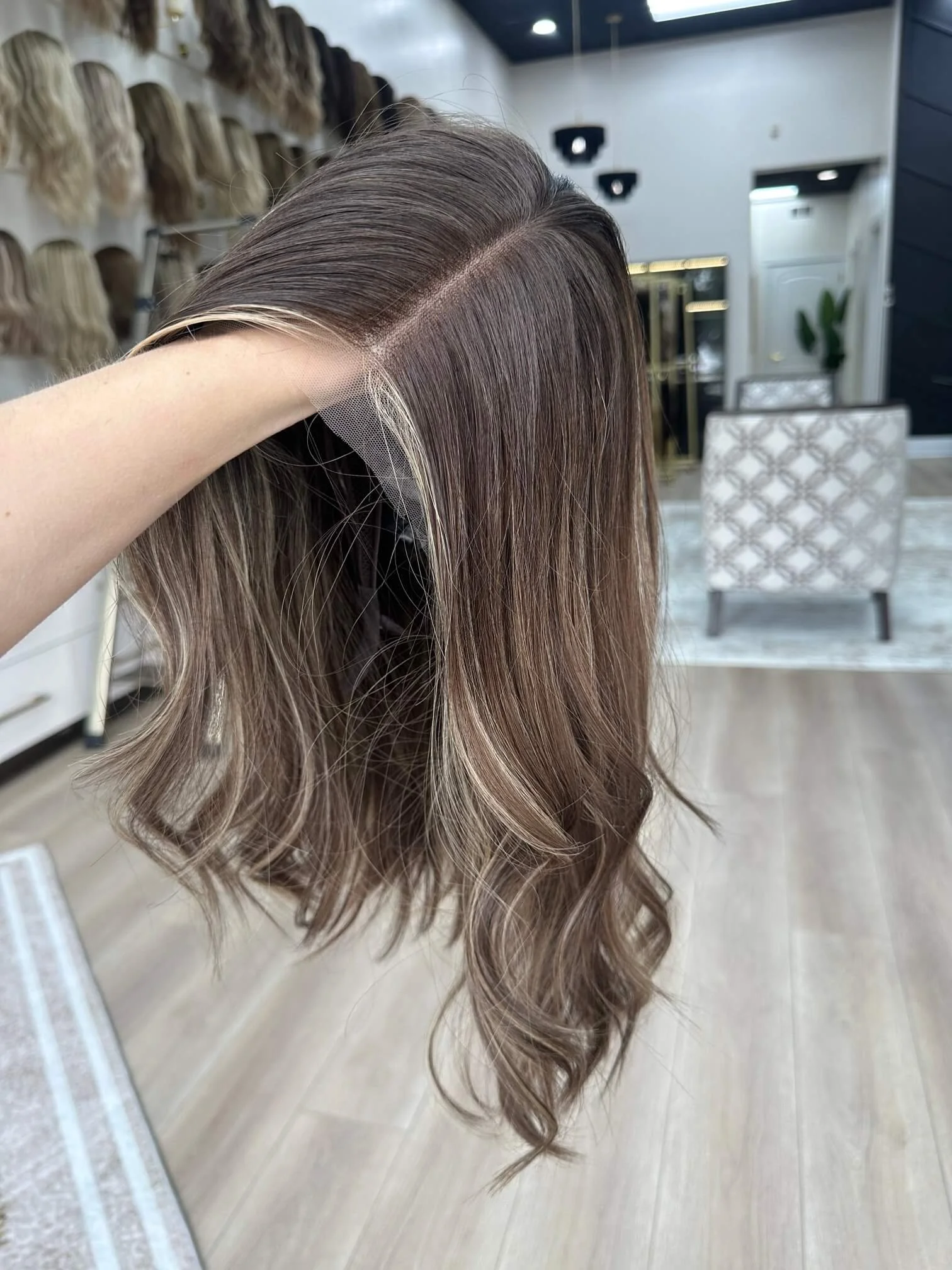 20-inch brown human hair wig in Brown