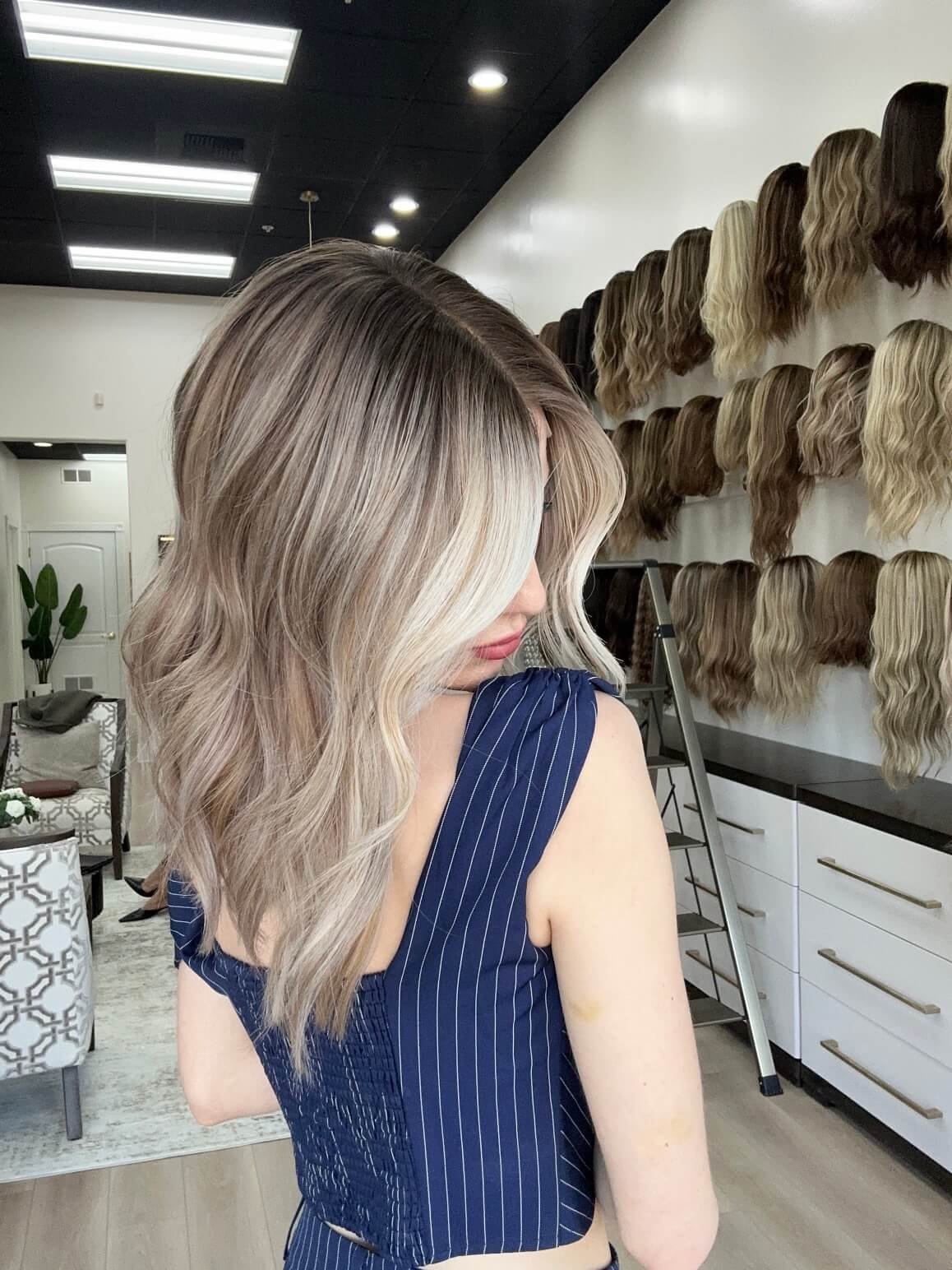 18-inch blonde Slavic human hair wig in Blonde