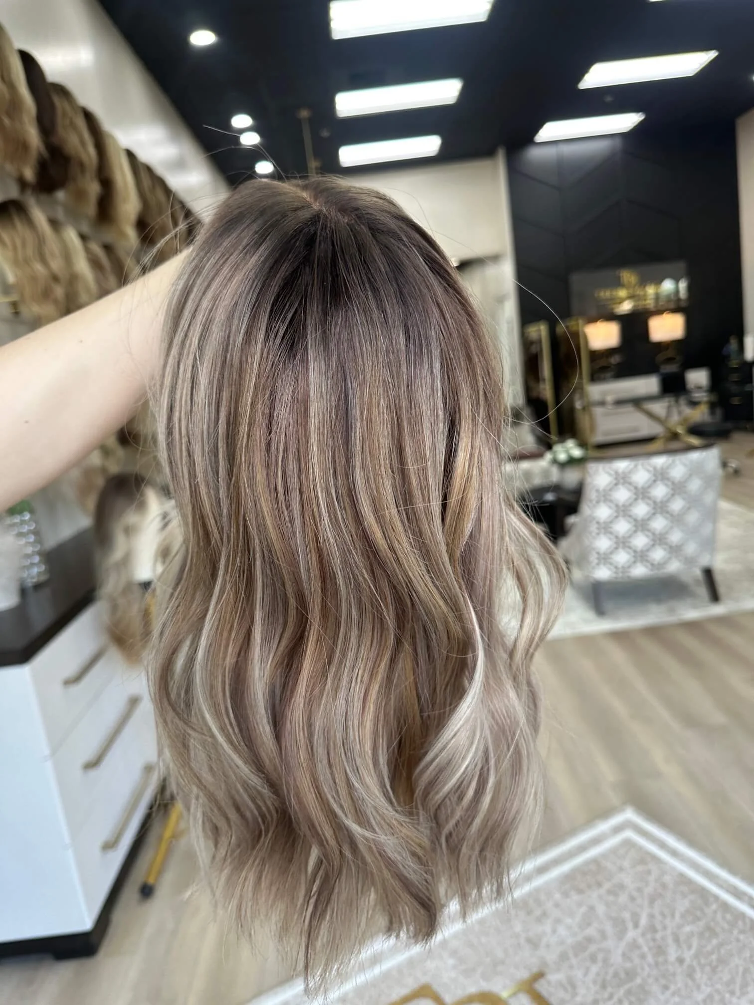 18-inch blonde Slavic human hair wig, glueless construction