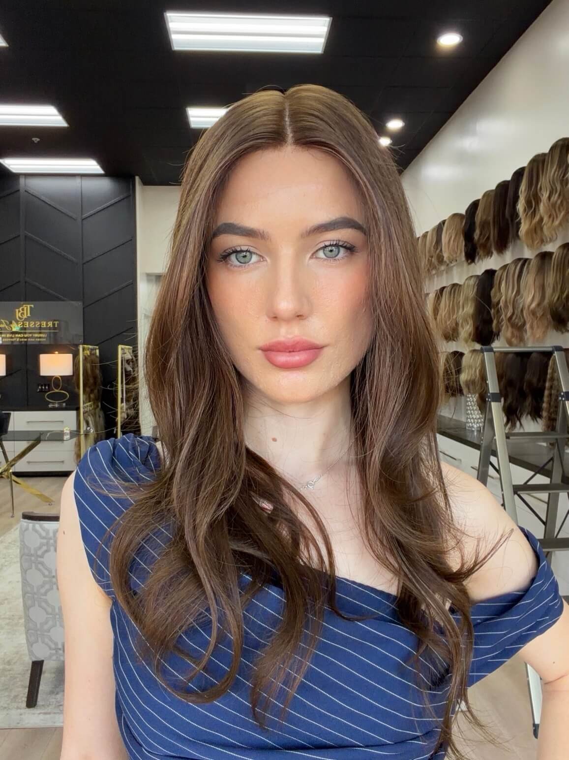24-inch brown human hair wig in Brown
