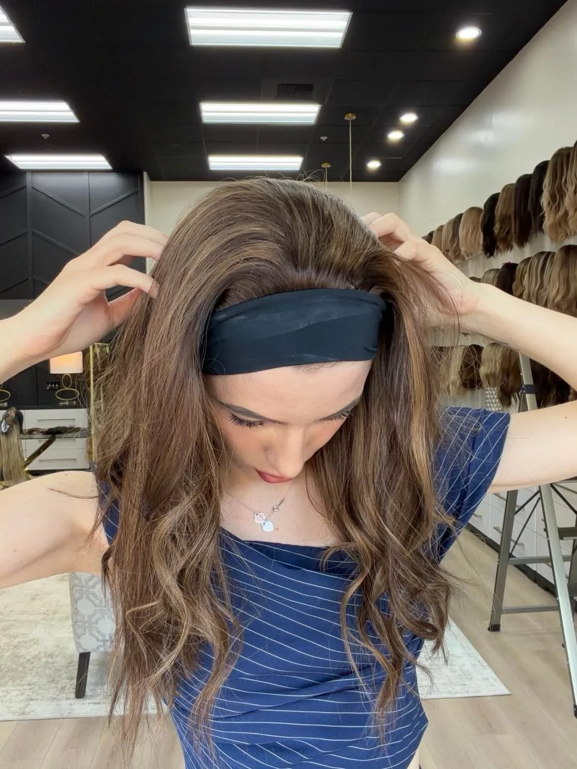 21-inch brown Slavic human hair wig in Brown