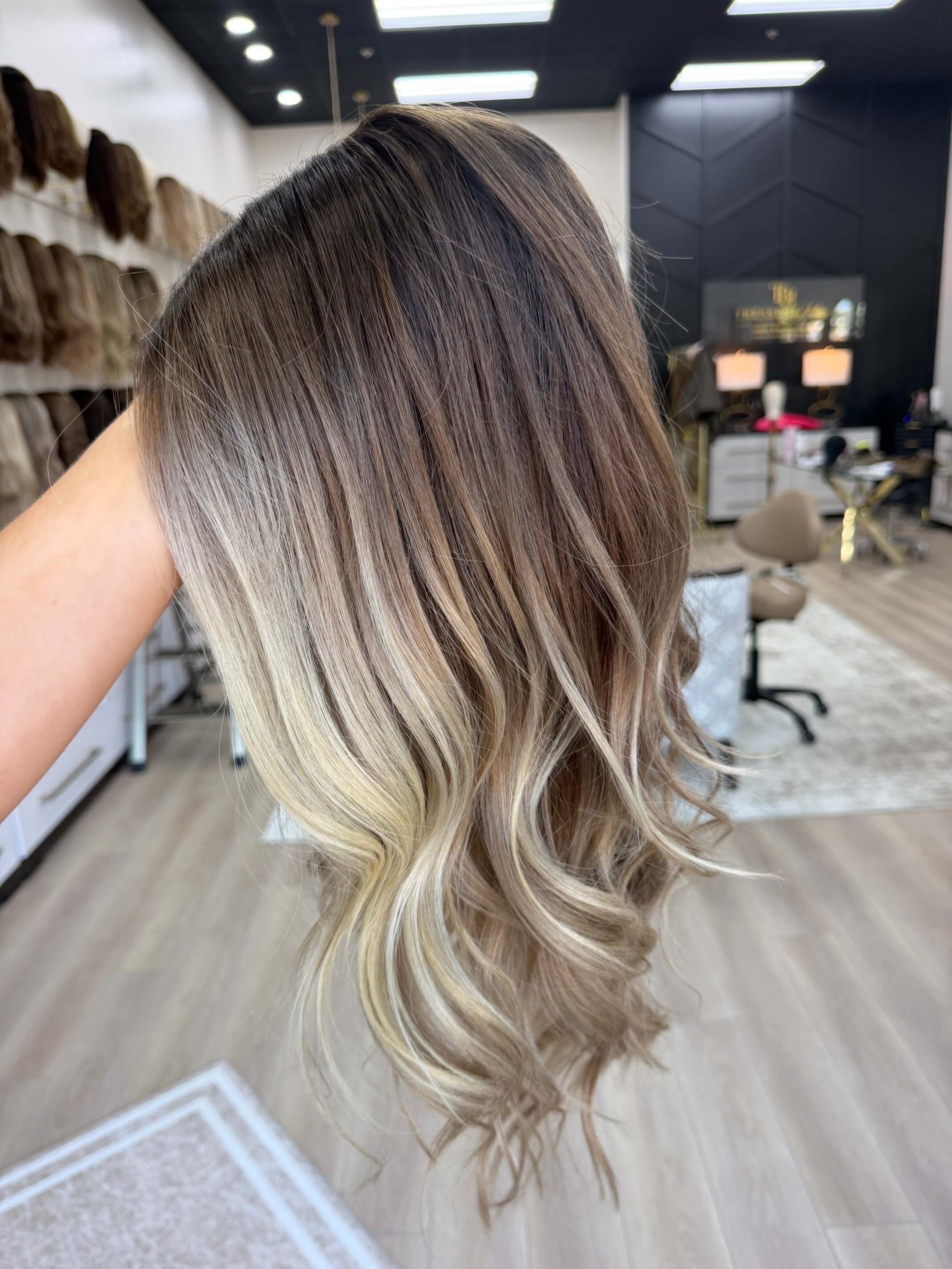 26-inch blonde Slavic human hair wig with 26-inch length