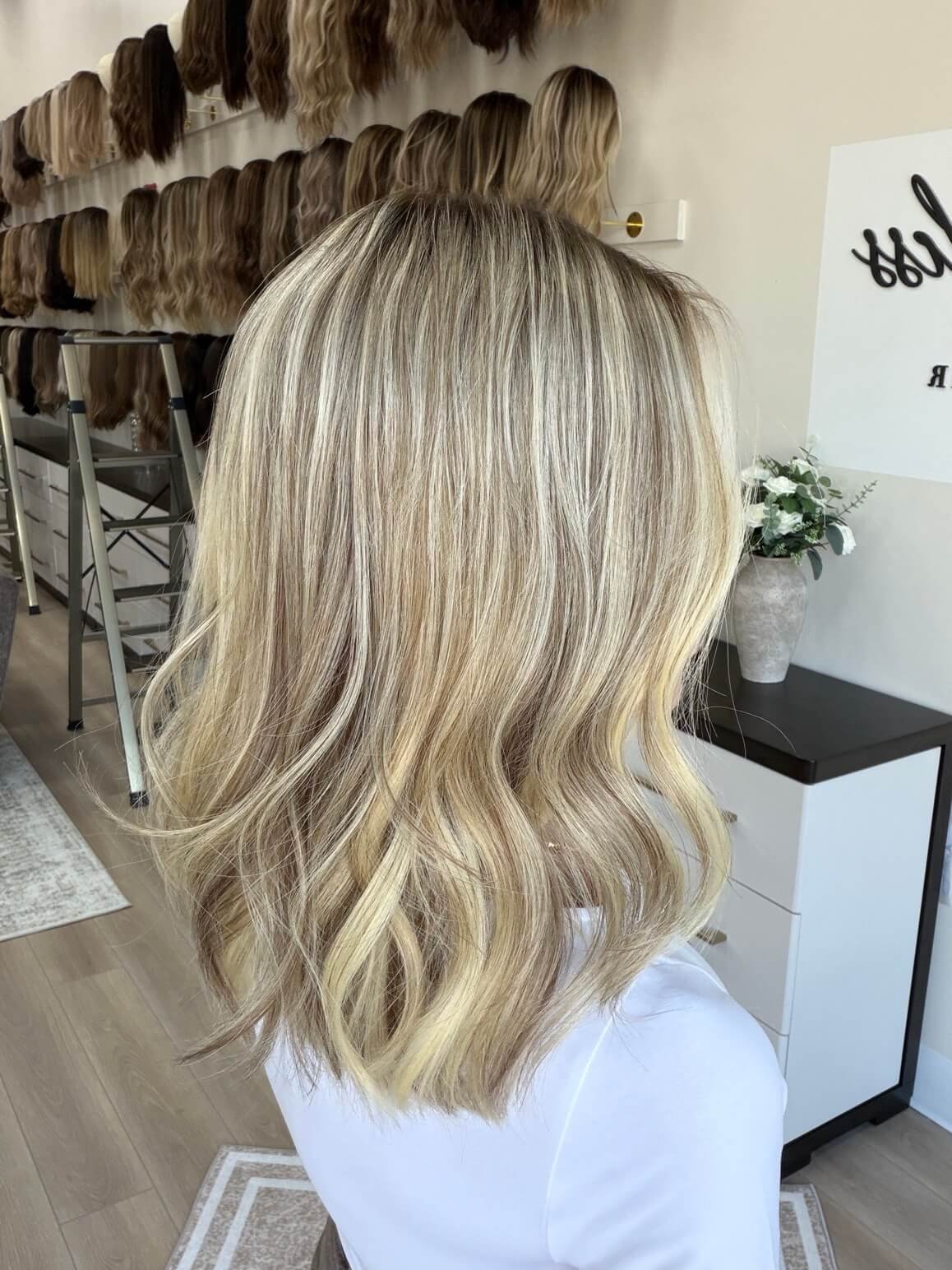 17-inch blonde Slavic human hair wig in Blonde