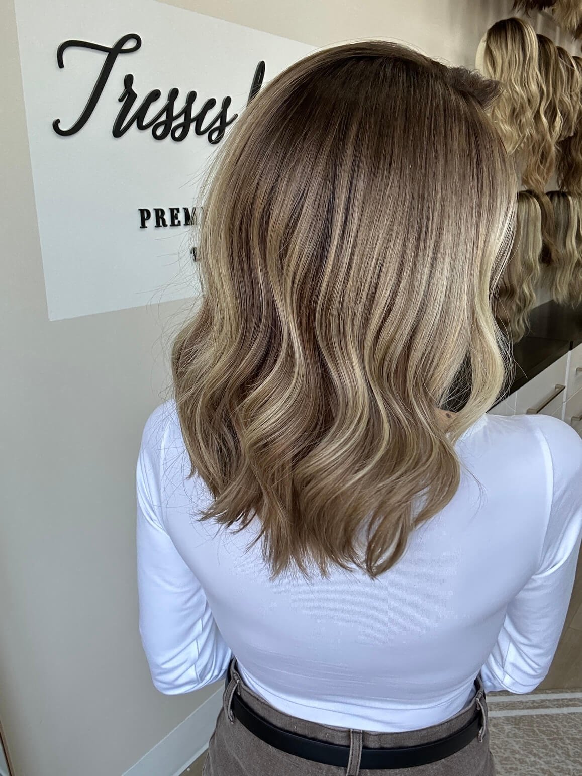 16-inch blonde Slavic human hair wig in Blonde