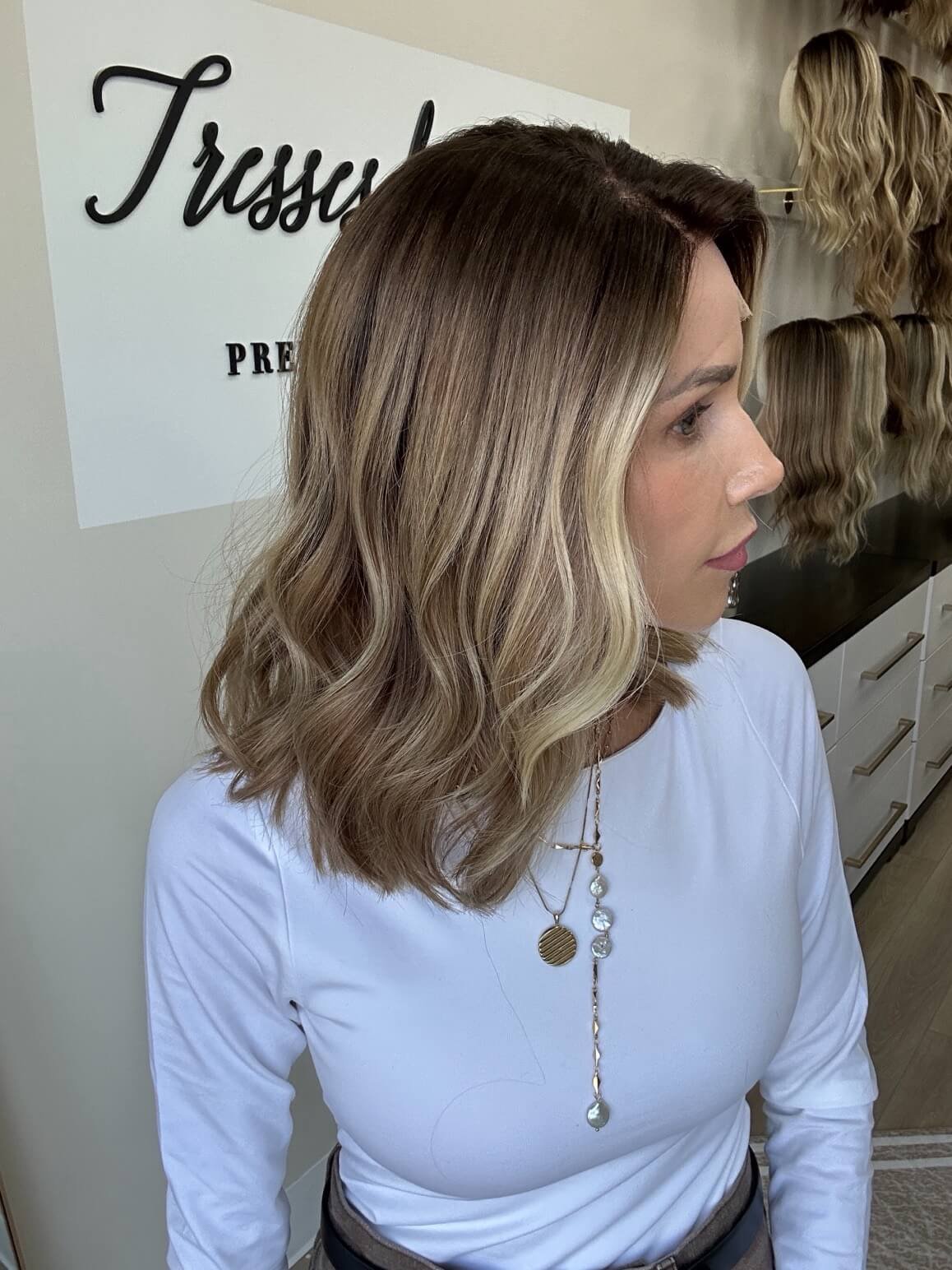 16-inch blonde Slavic human hair wig in Blonde