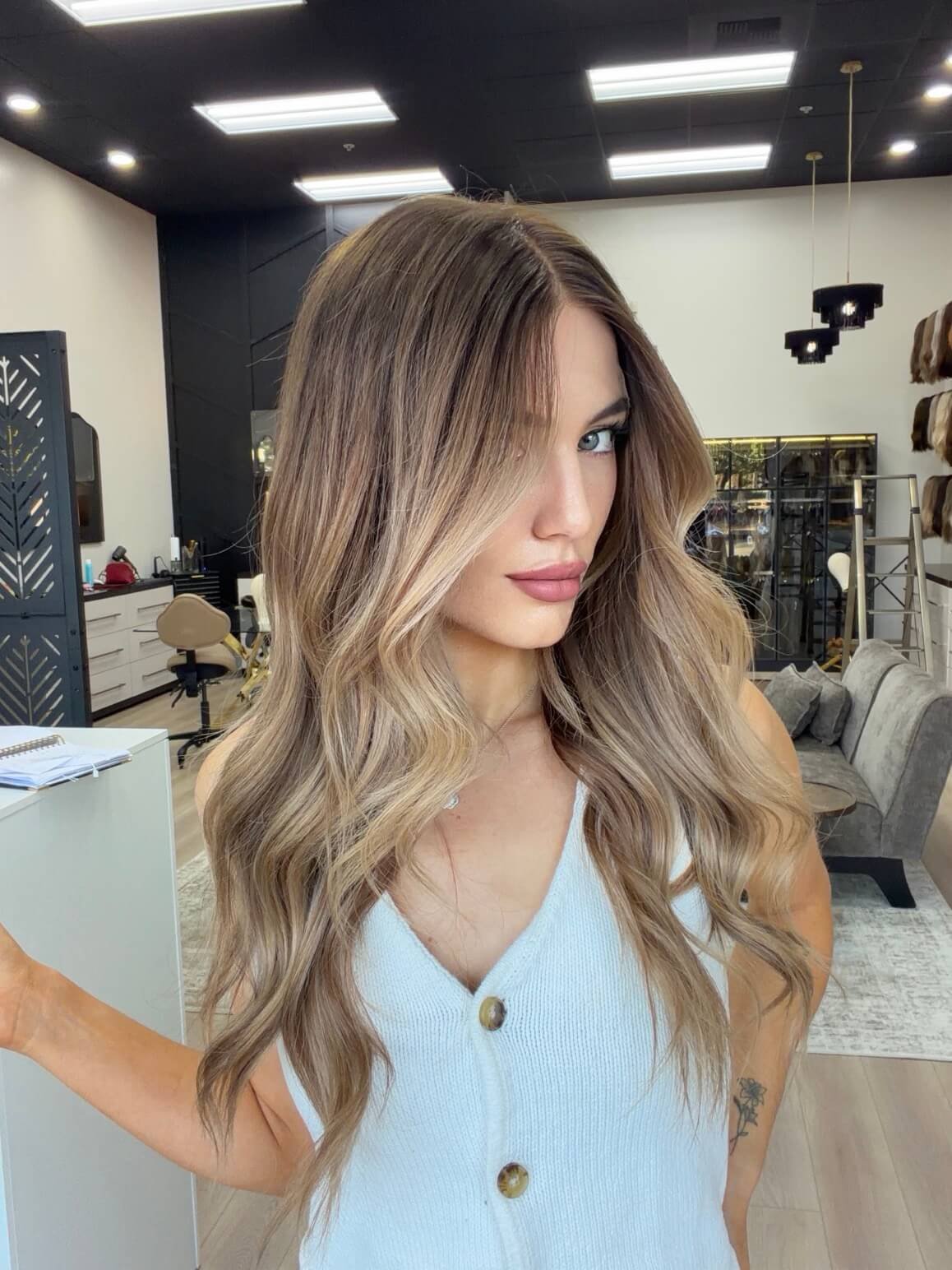 25-inch blonde Slavic human hair wig, glueless construction