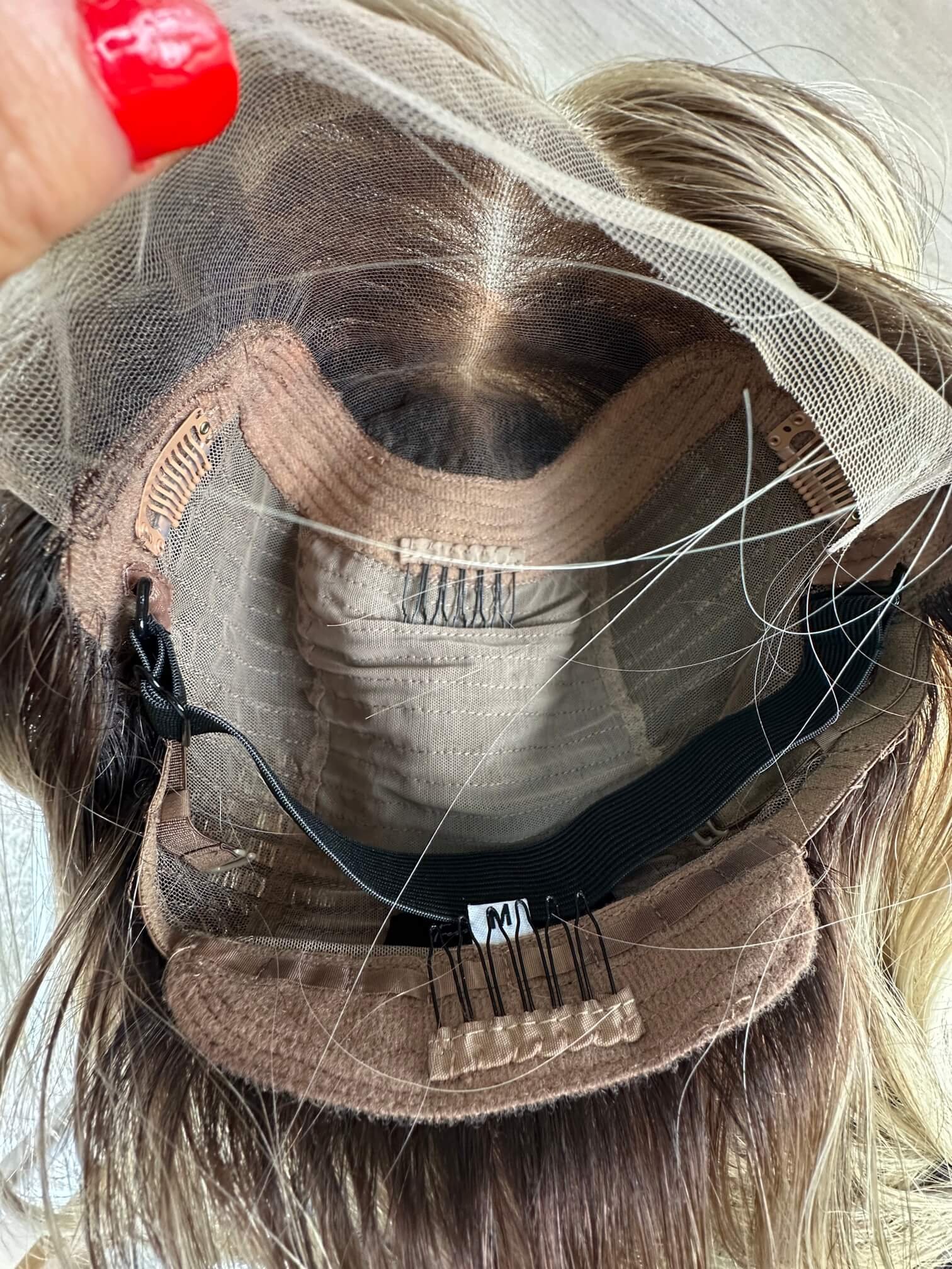 18-inch blonde Slavic human hair wig with 18-inch length