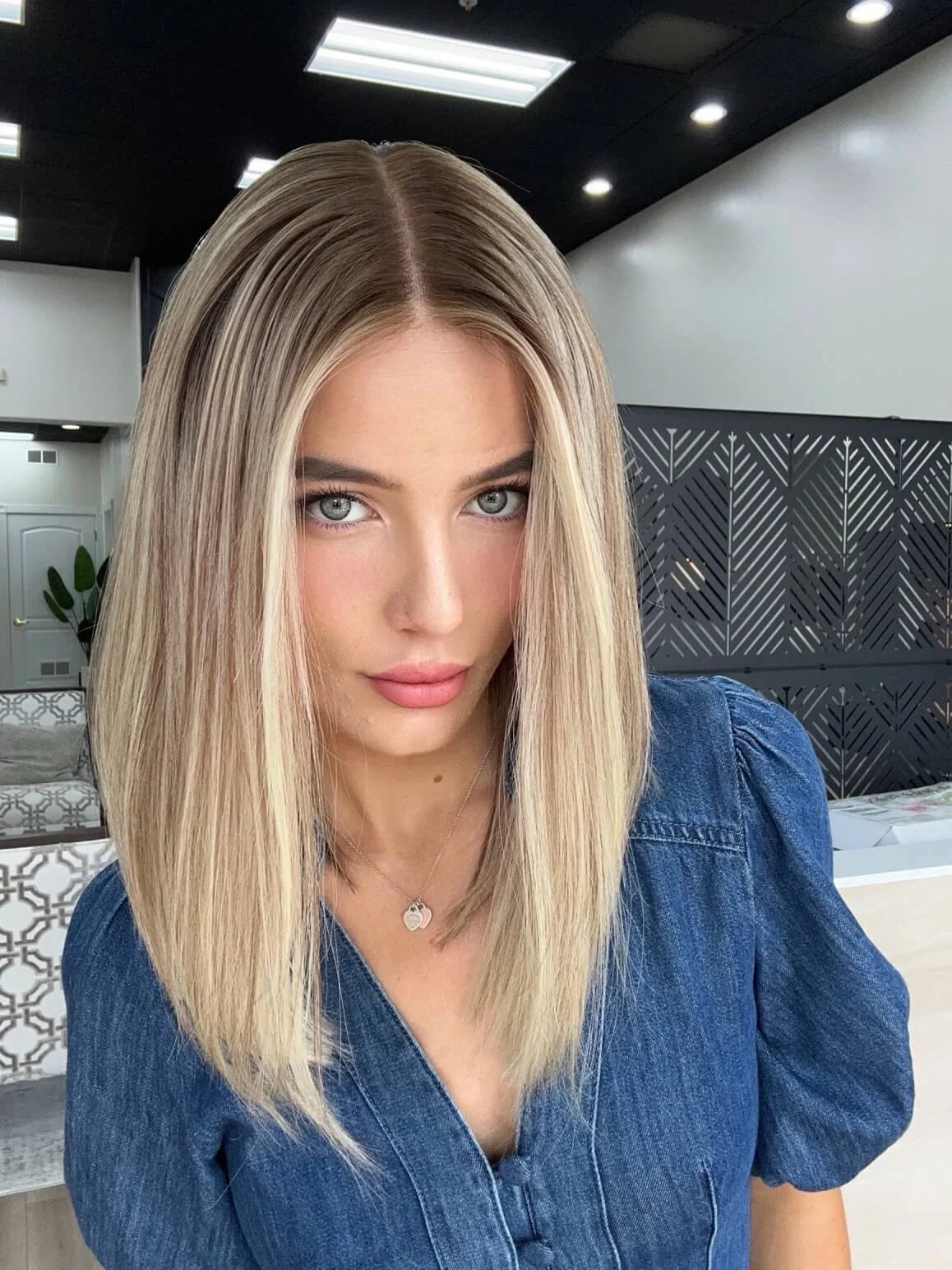 18-inch blonde Slavic human hair wig with Low density