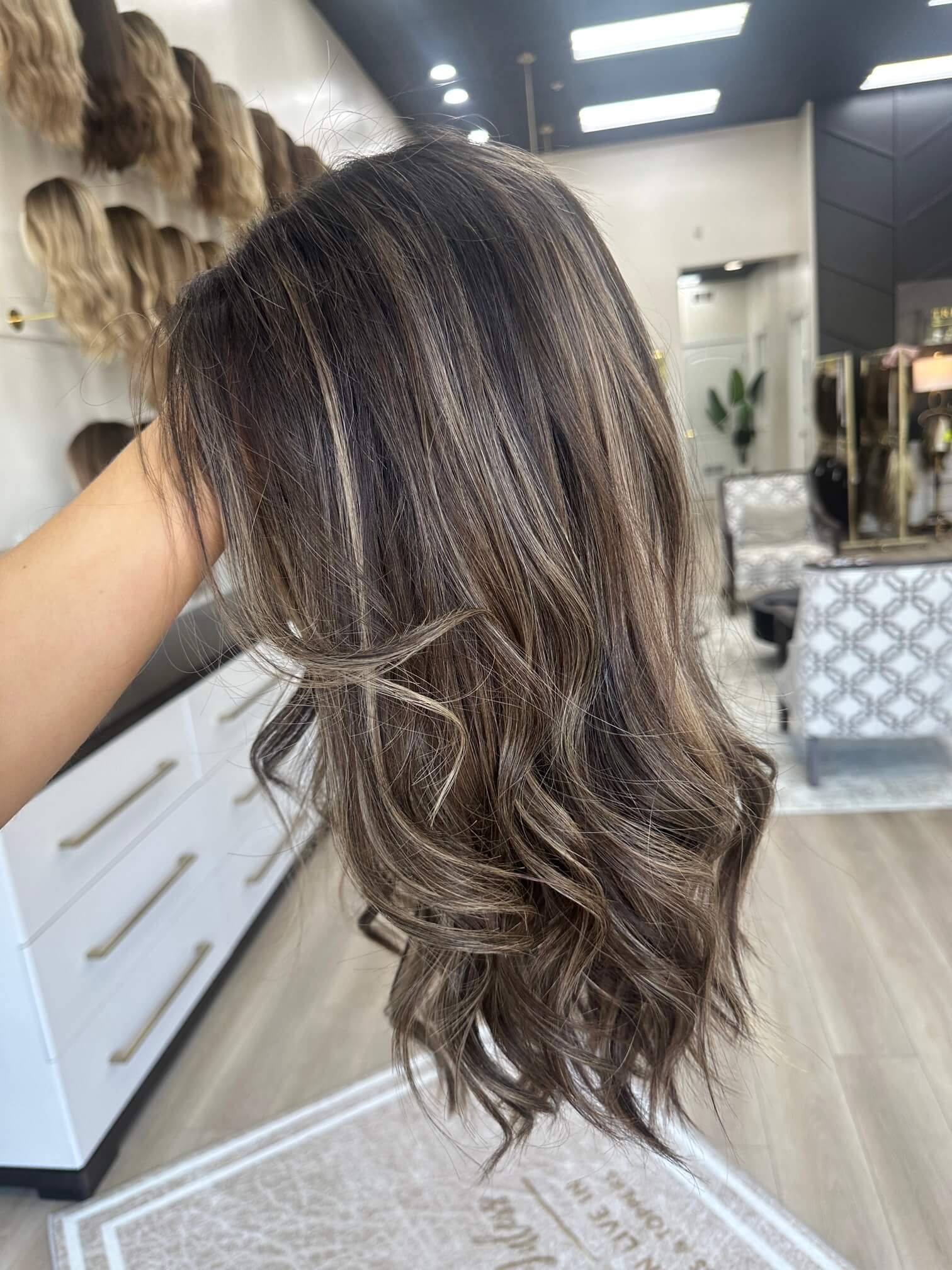 22-inch bronde human hair wig with 120% density
