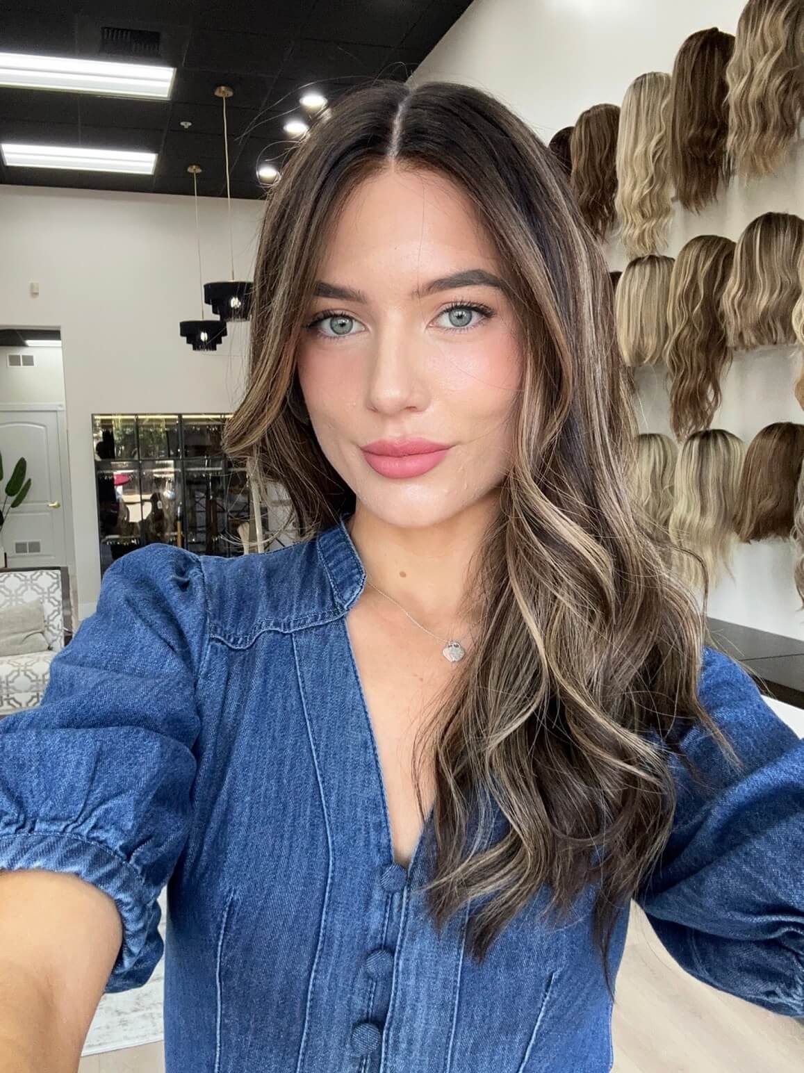 22-inch bronde human hair wig with 120% density
