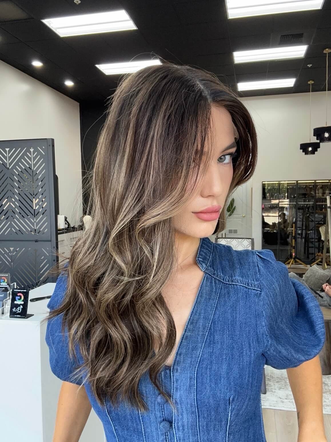 22-inch bronde human hair wig with a Velvet Luxe base