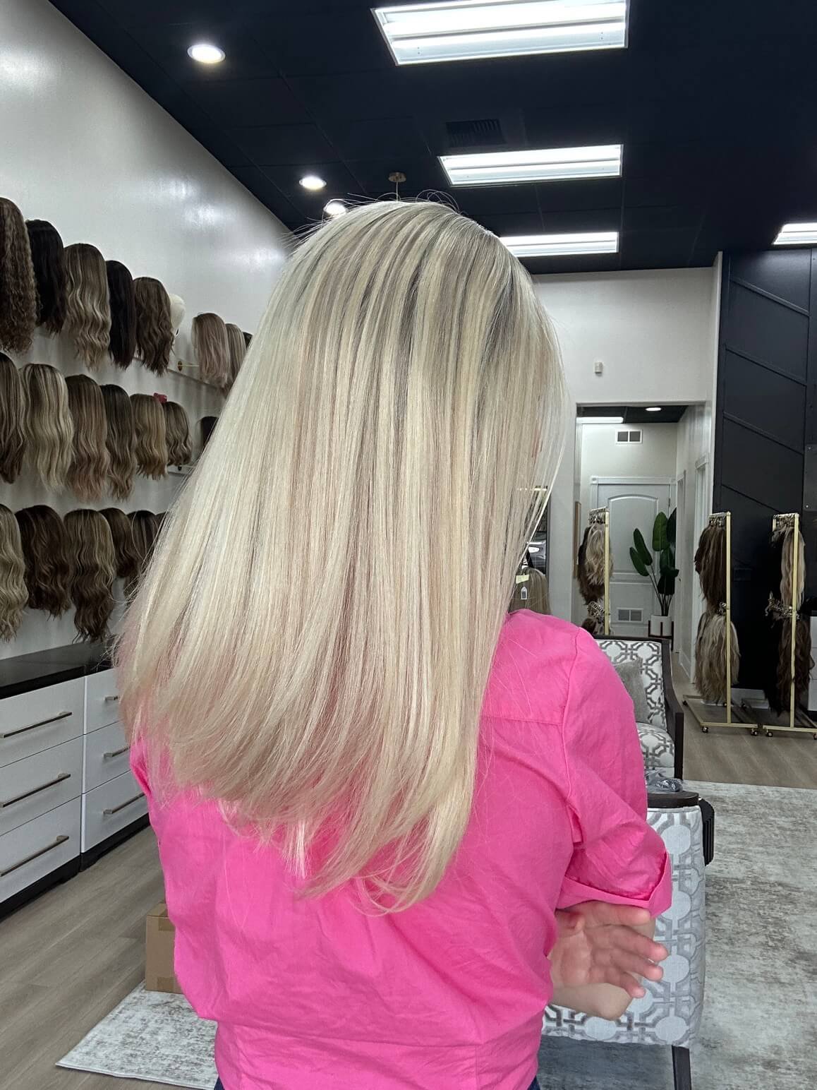 22-inch blonde human hair wig in Blonde