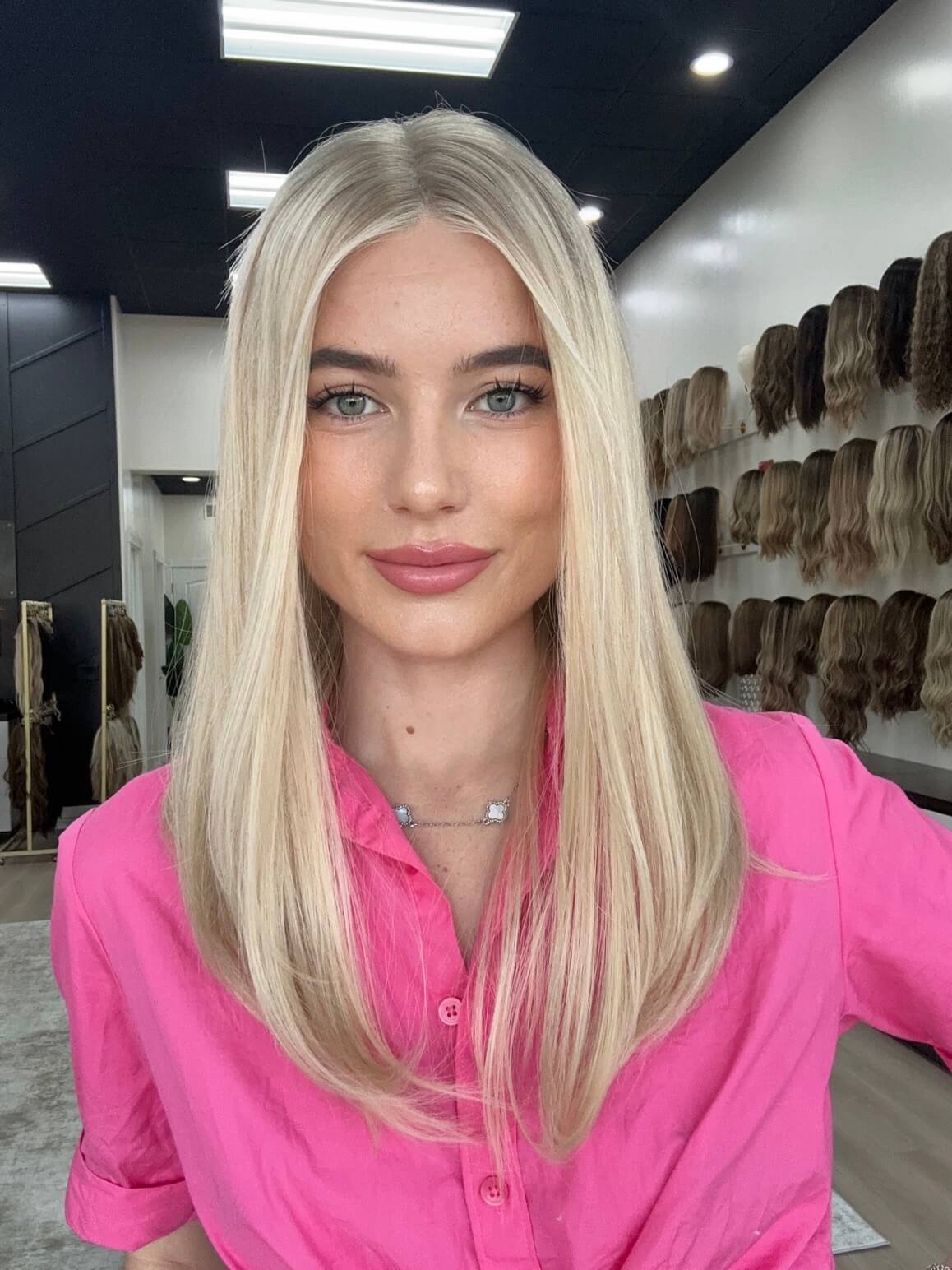 22-inch blonde human hair wig in Blonde