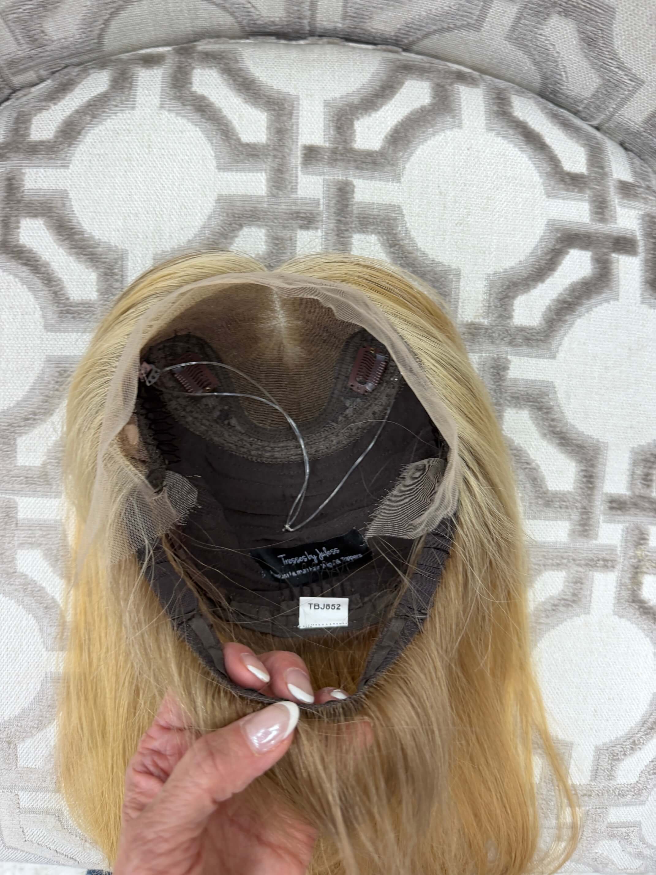 22-inch red human hair wig with 22-inch length