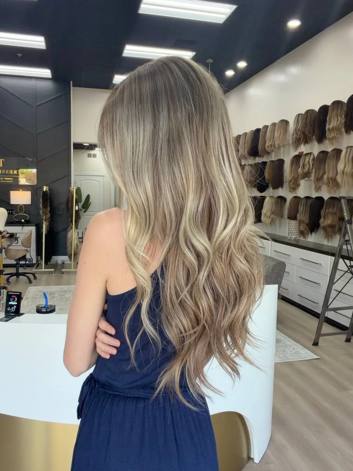 29-inch blonde Slavic human hair wig with 29-inch length