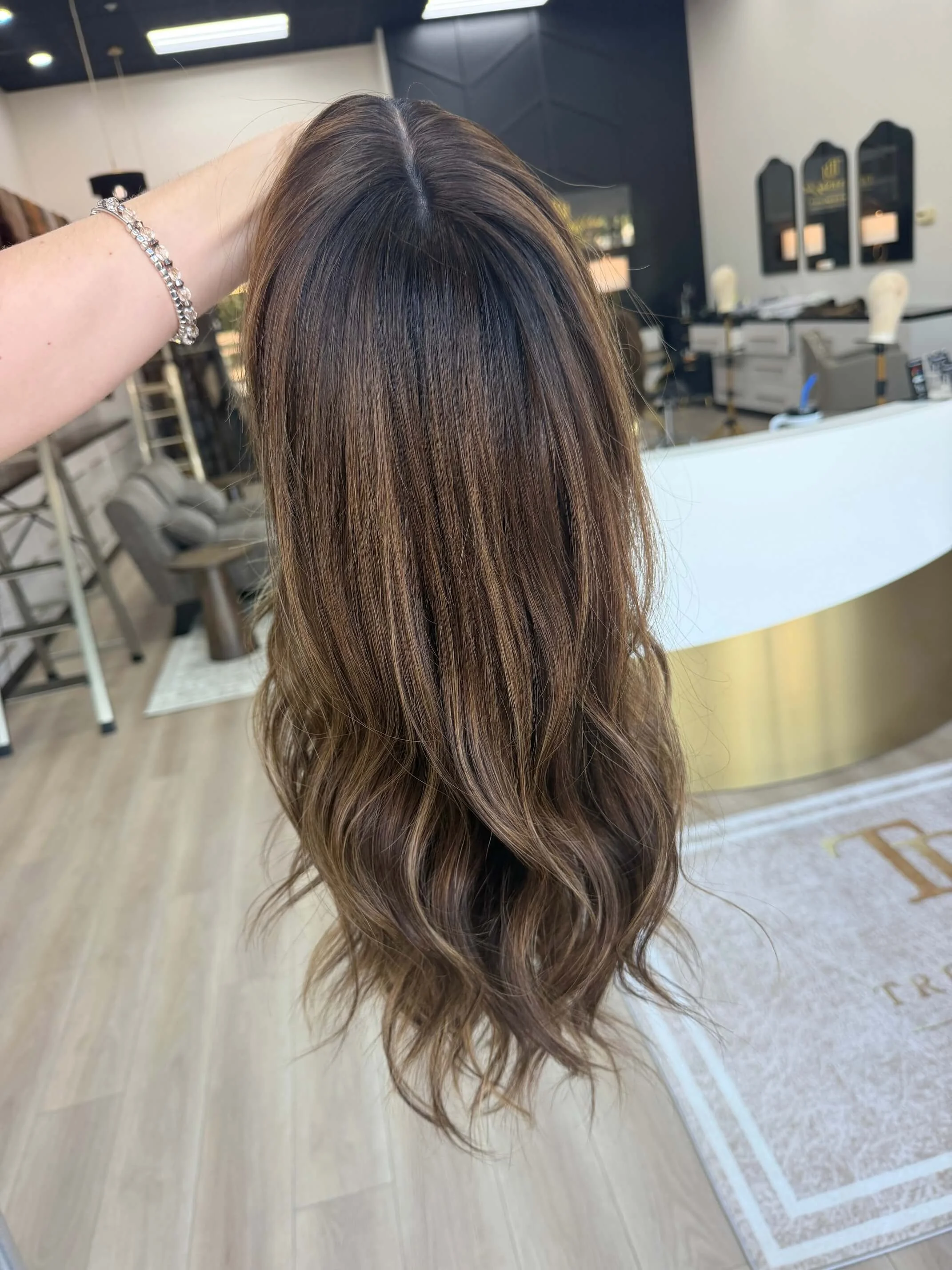 25-inch brown Slavic human hair wig in Brown