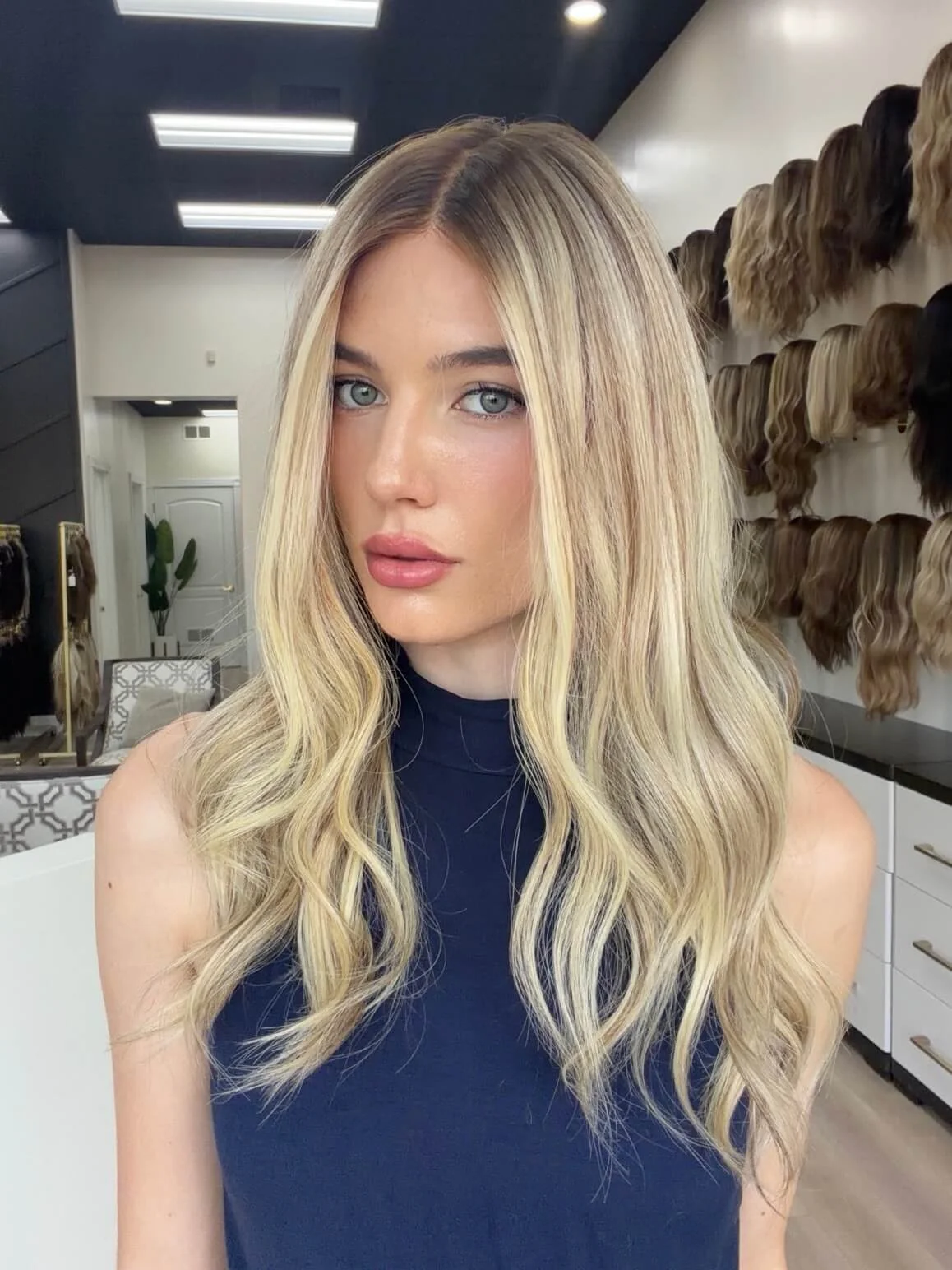 24-inch blonde Slavic human hair wig with 24-inch length