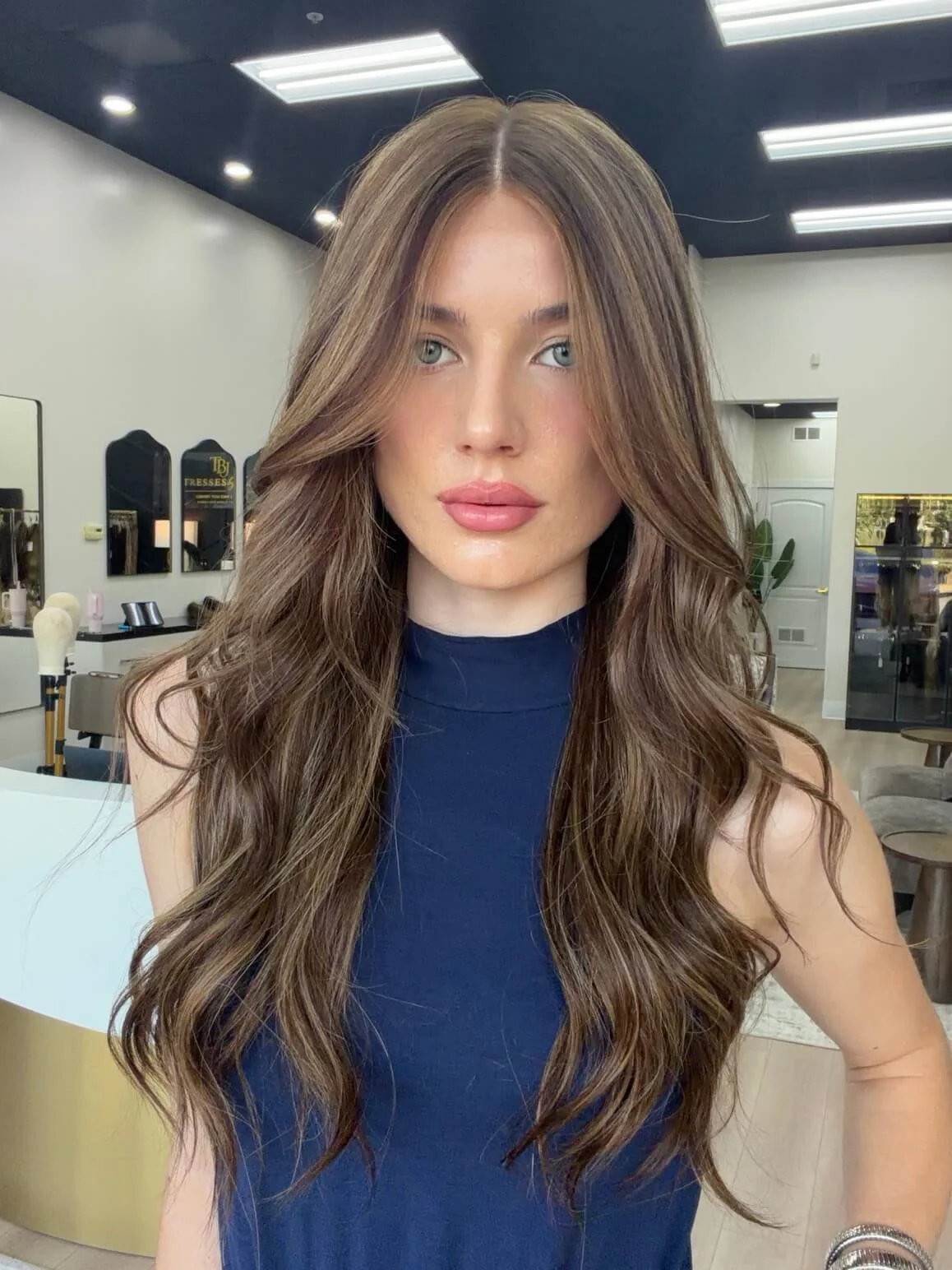 27-inch bronde Slavic human hair wig with Low Density