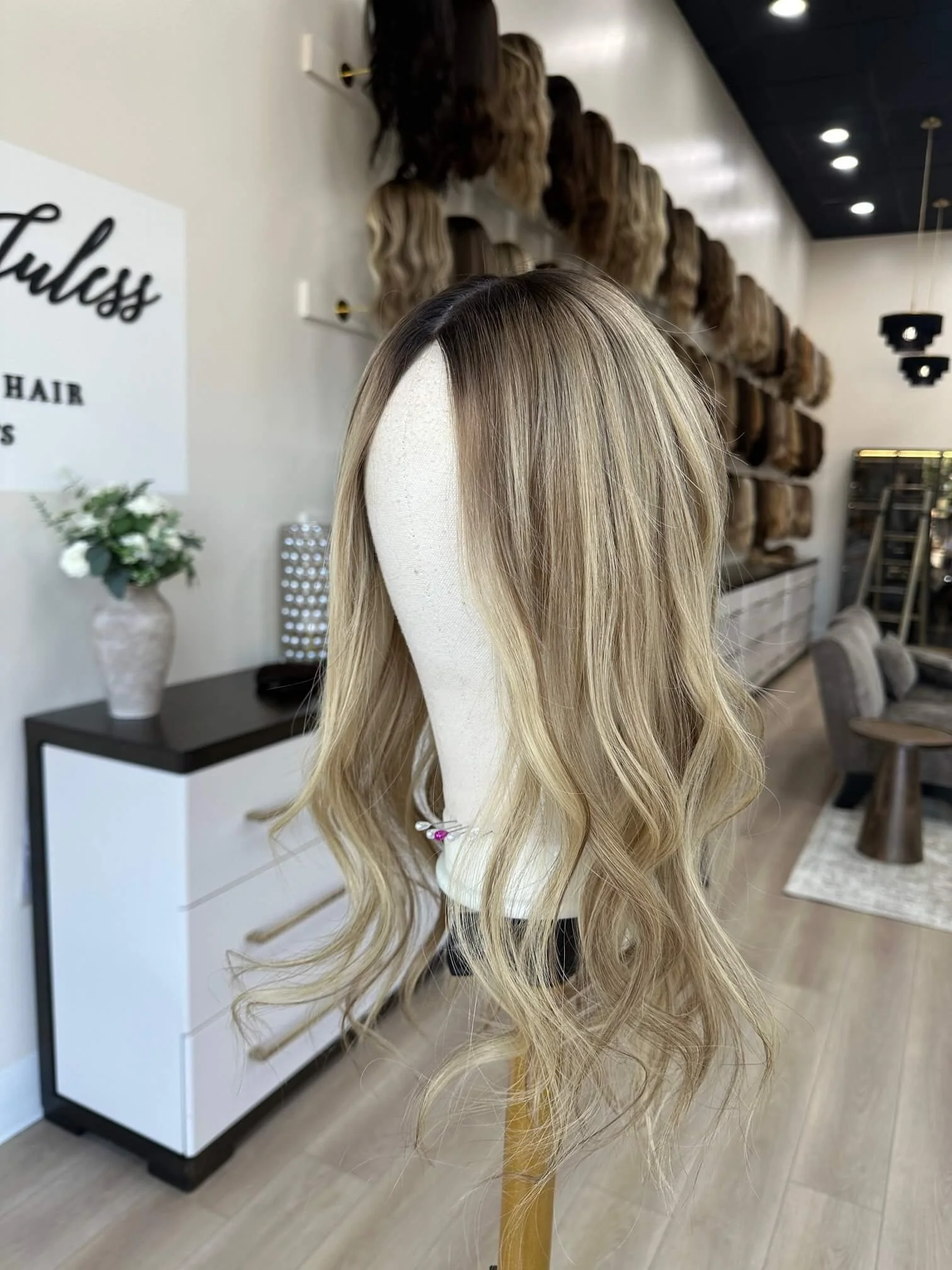 24-inch blonde Slavic human hair topper in Blonde