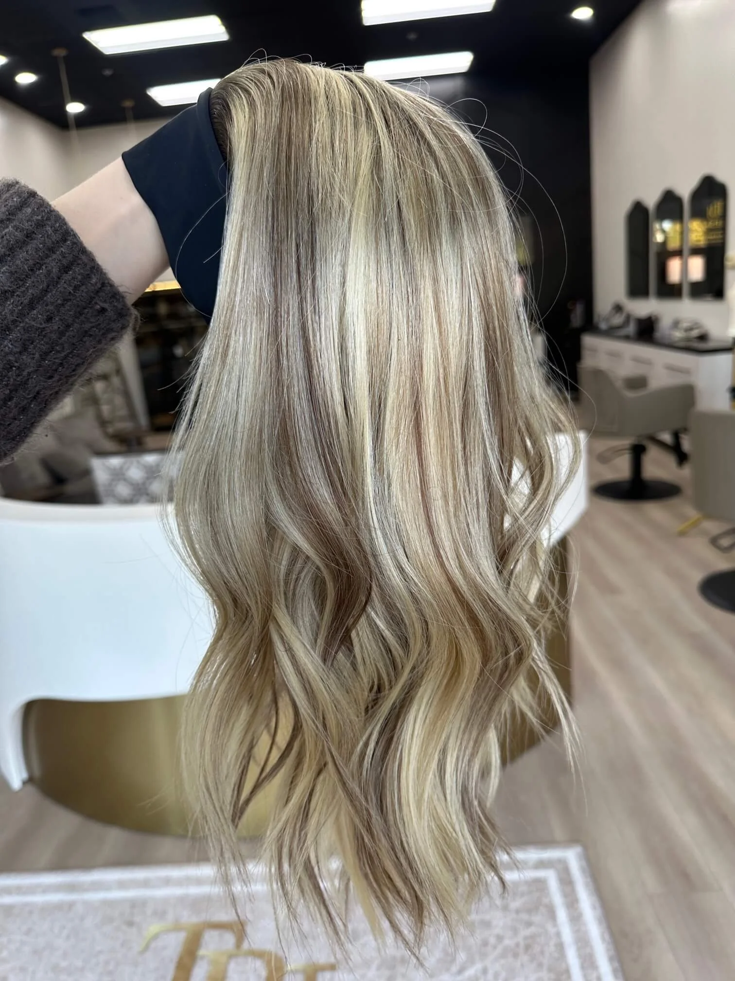 20-inch blonde Slavic human hair wig with 120% density